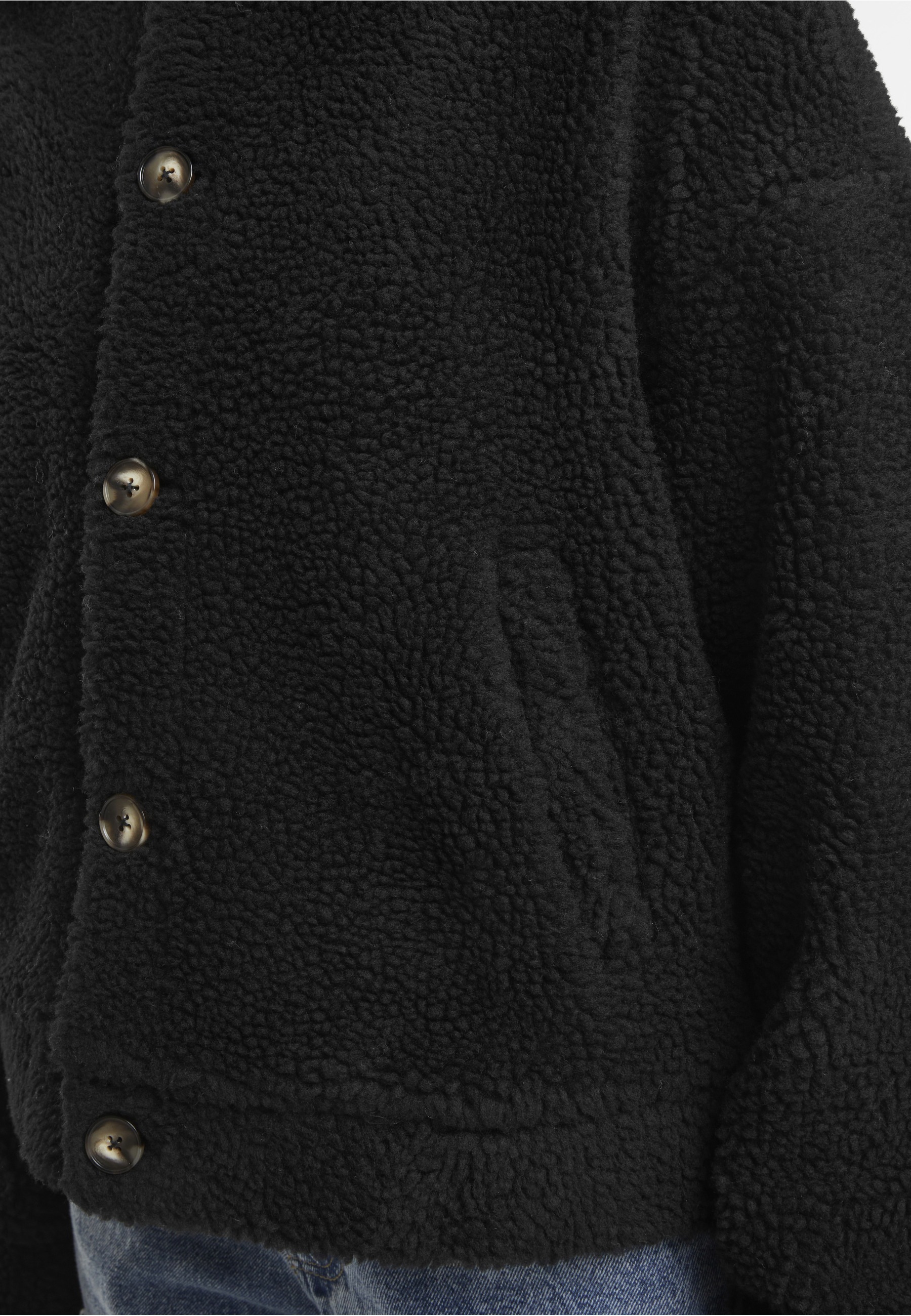 URBAN CLASSICS Allwetterjacke »Urban Classics Ladies Short Sherpa Button Jacket« 1 Stk. tlg. ohne Kapuze