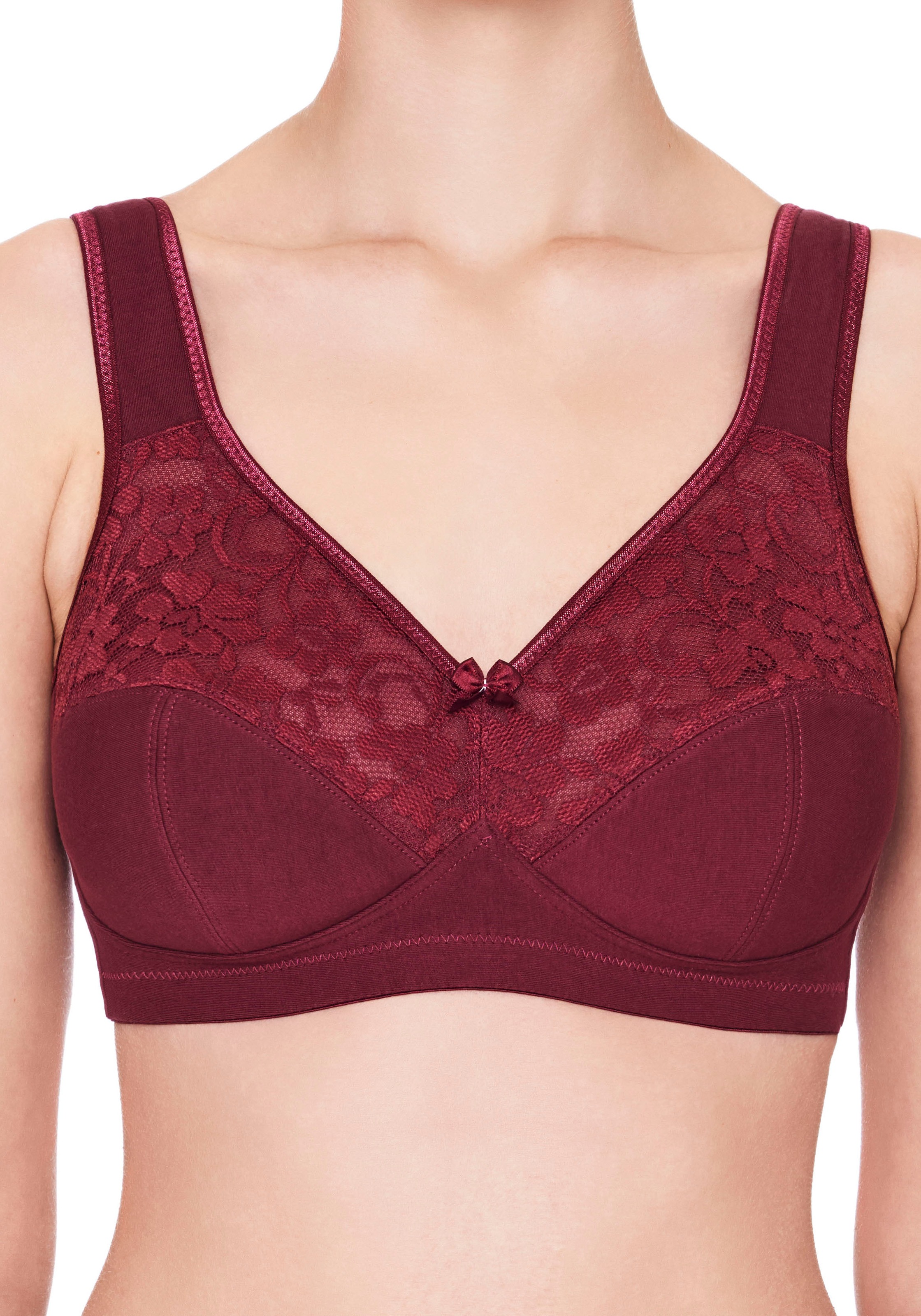 Thumbnail - Susa Bügelloser BH "Basic" 2er Pack, Spitze, genähte Cups, Baumwollmix, elastisch, BH-Set