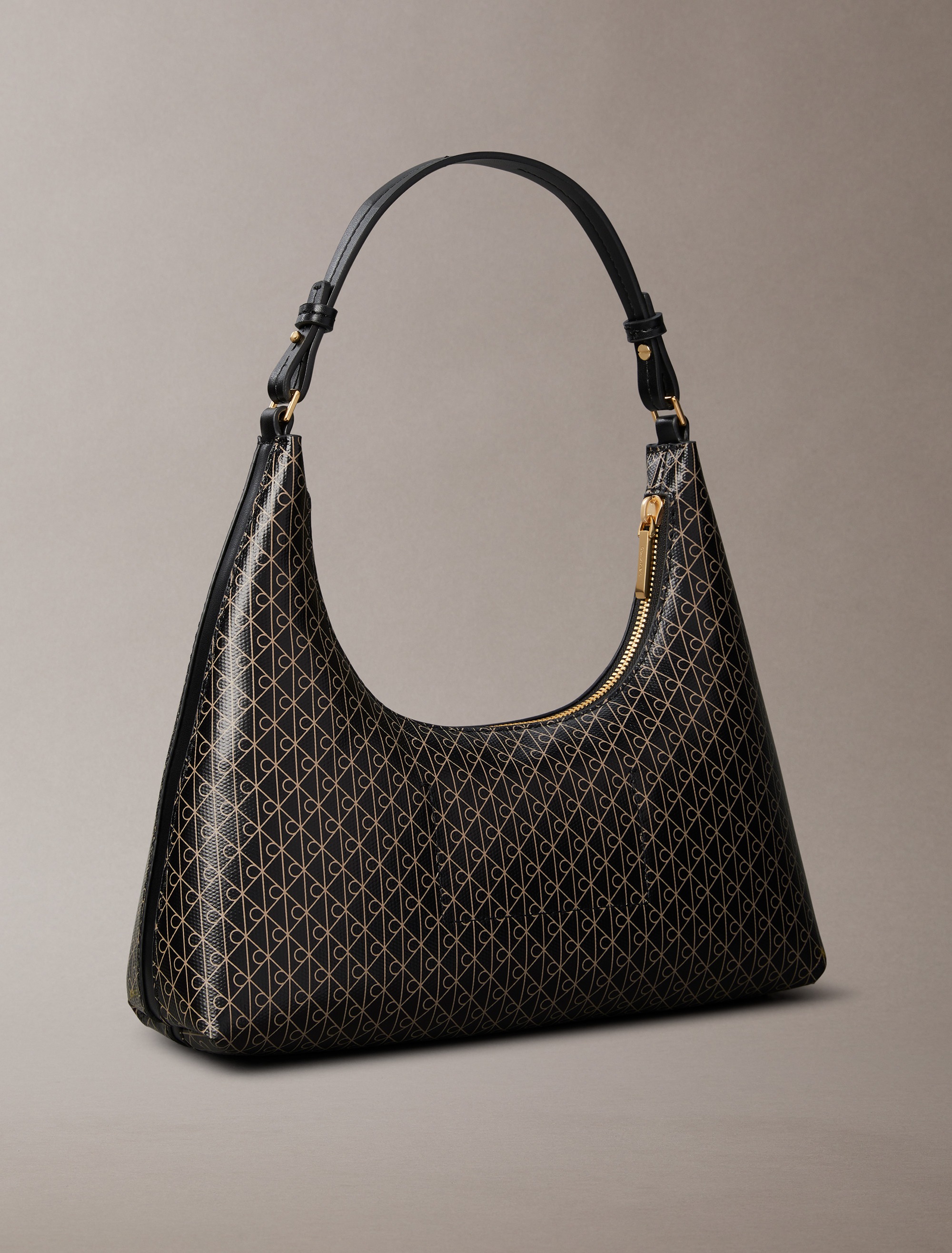 Calvin Klein Schultertasche »AOP SHOULDER BAG« Henkeltasche, Handtasche, Umhängetasche mit CK-Monogramm-Print