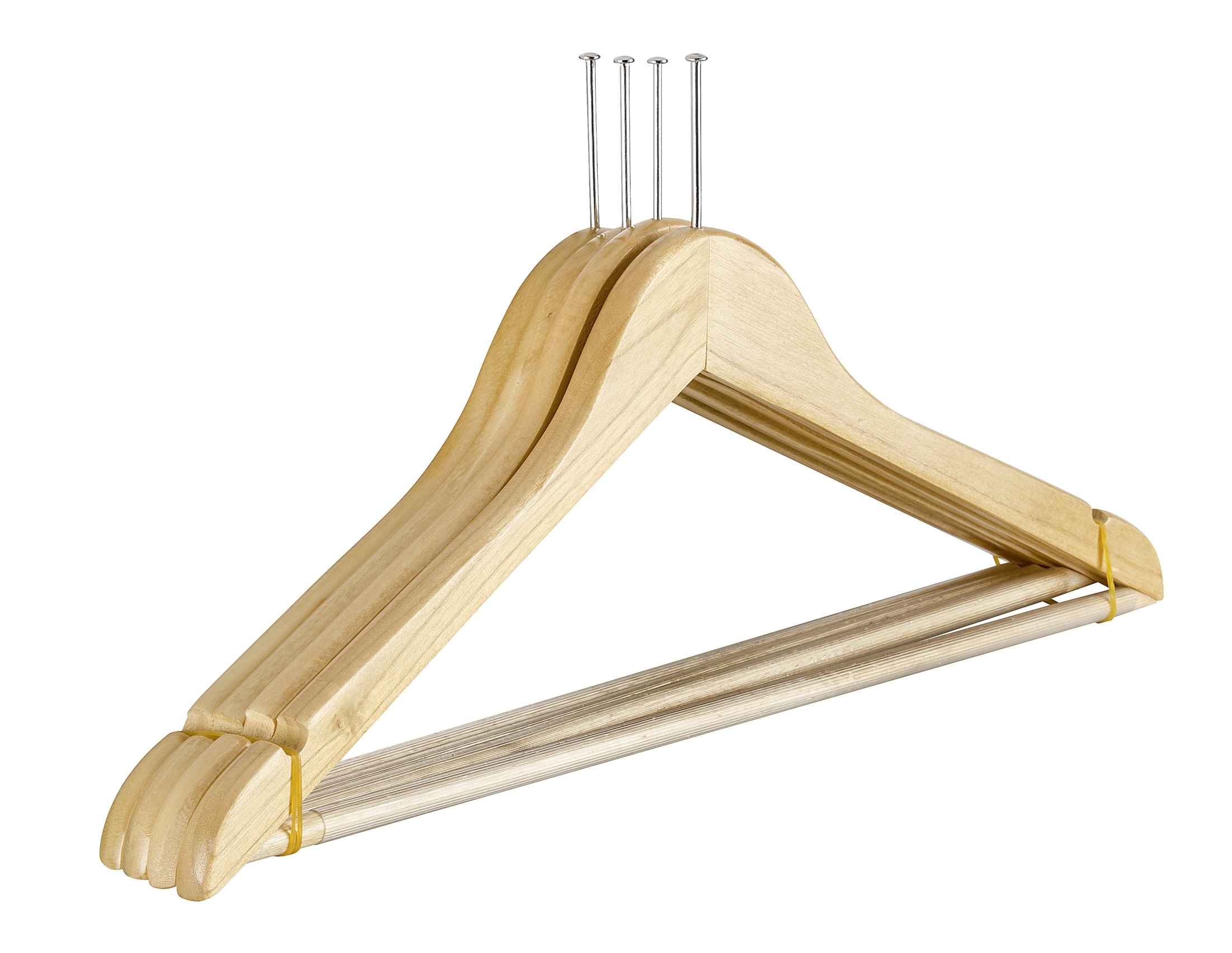 WENKO Kleiderbügel "Modell Hotel" aus Holz, mit Metall-Sicherungsring für j günstig online kaufen