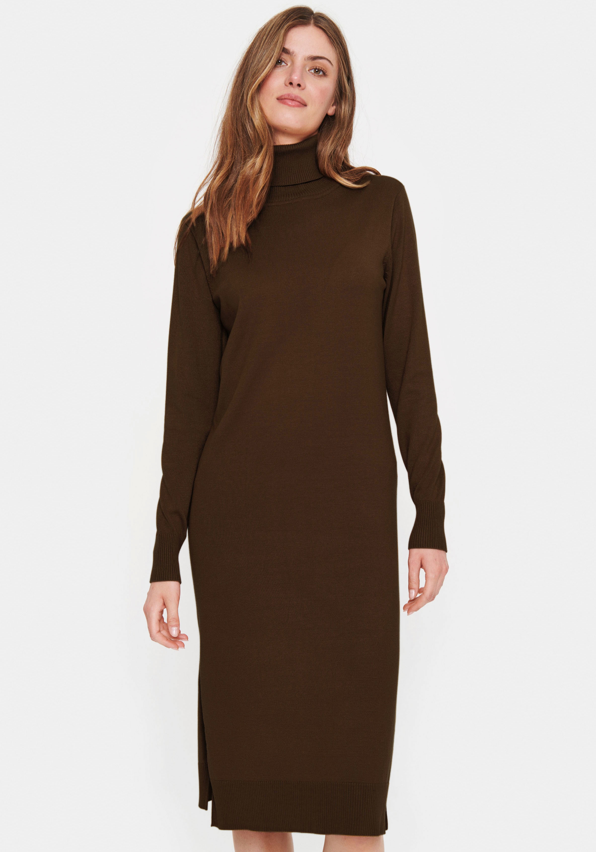 Saint Tropez Strickkleid "SZ-Roll-neck Long Dress" mit Rollkragen