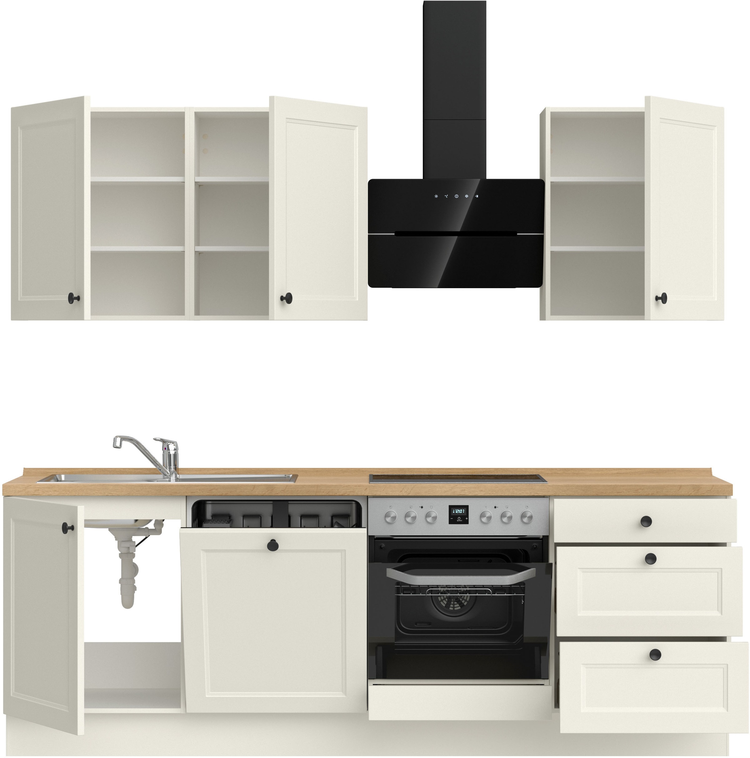 nobilia® Küchenzeile »"Cascada II"«, vormontiert, Breite 240 cm, Ausrichtung wählbar, wahlw. mit E-Geräten