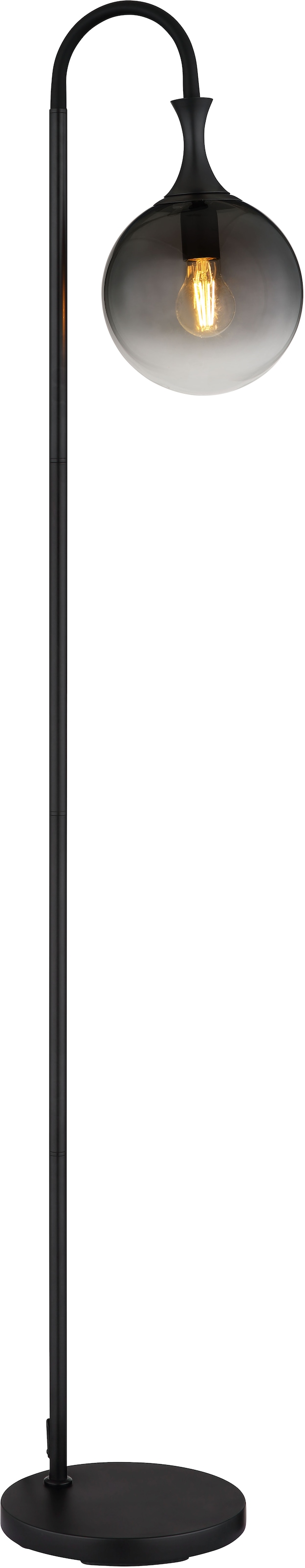 GLOBO LIGHTING Stehlampe »DALTON«, Leuchtmittel E27 | ohne Leuchtmittel, Stehleuchte/Glaskugeln rauchfarben/schwarz/Wohnzimmer/Schlafzimmer