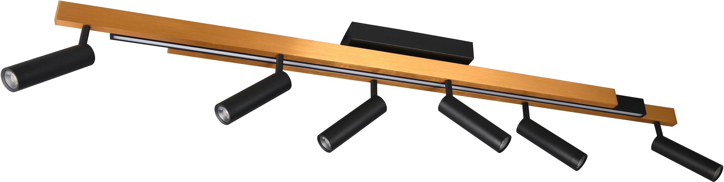 TRIO Leuchten LED Deckenleuchte »ZENO ausziehbare LED Deckenlampe mit 6 verstellbaren Spots dimmbar CCT« LED-Board 1 Stk. warmweiß - kaltweiß getrennt schaltbare Spots, Lichtfarbe einstellbar inkl Fernbedienung