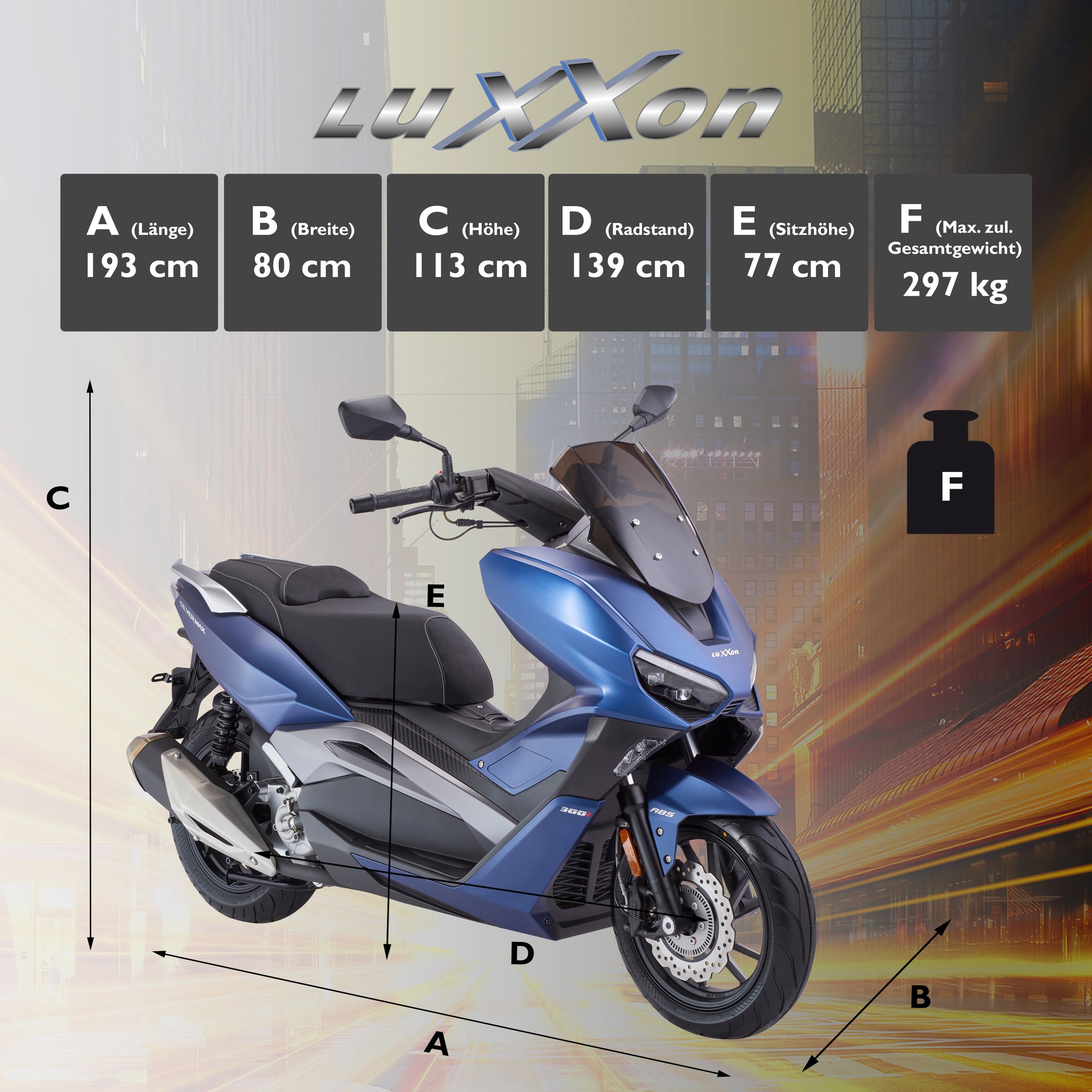 Luxxon Motorrad »Silvermax«, 278,2 cm³, 120 km/h, Euro 5, 21,3 PS