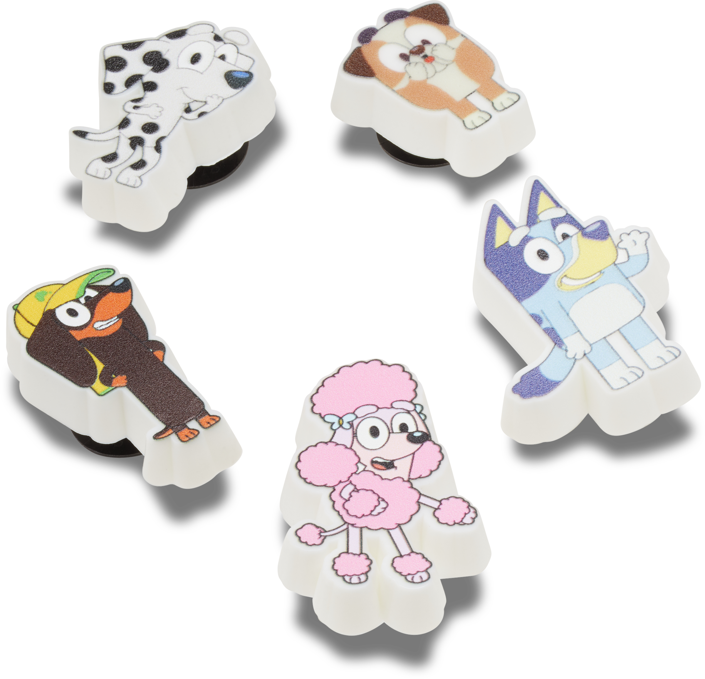 Crocs Schuhanstecker »Jibbitz™ Bluey« Set, Kein Spielzeug. Nicht für Kinder unter 3 Jahren geeignet, 5 Bluey Motive zum Anstecken, Charm, Anstecker für Crocs Schuhe