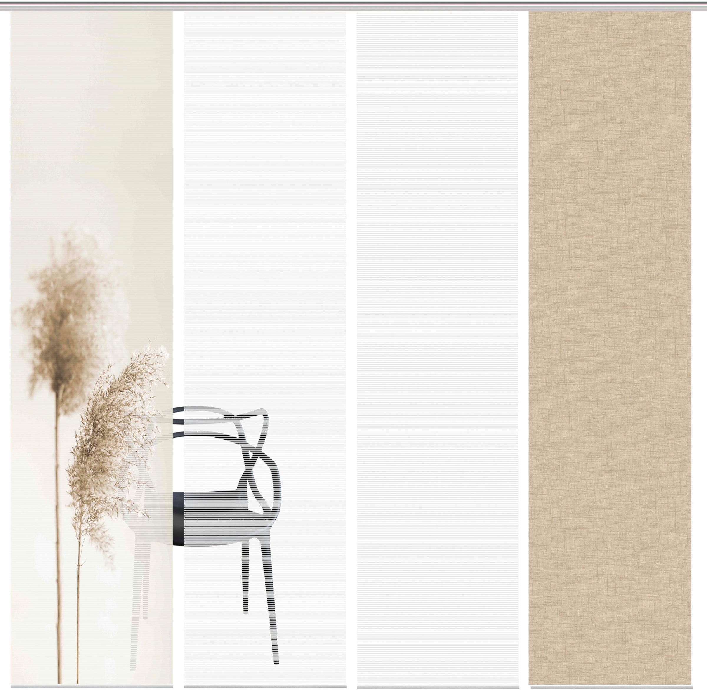 Vision S Schiebegardine "IRLOS 4er SET" Paneelwagen 4 Stk. tlg. Schiebevorh günstig online kaufen