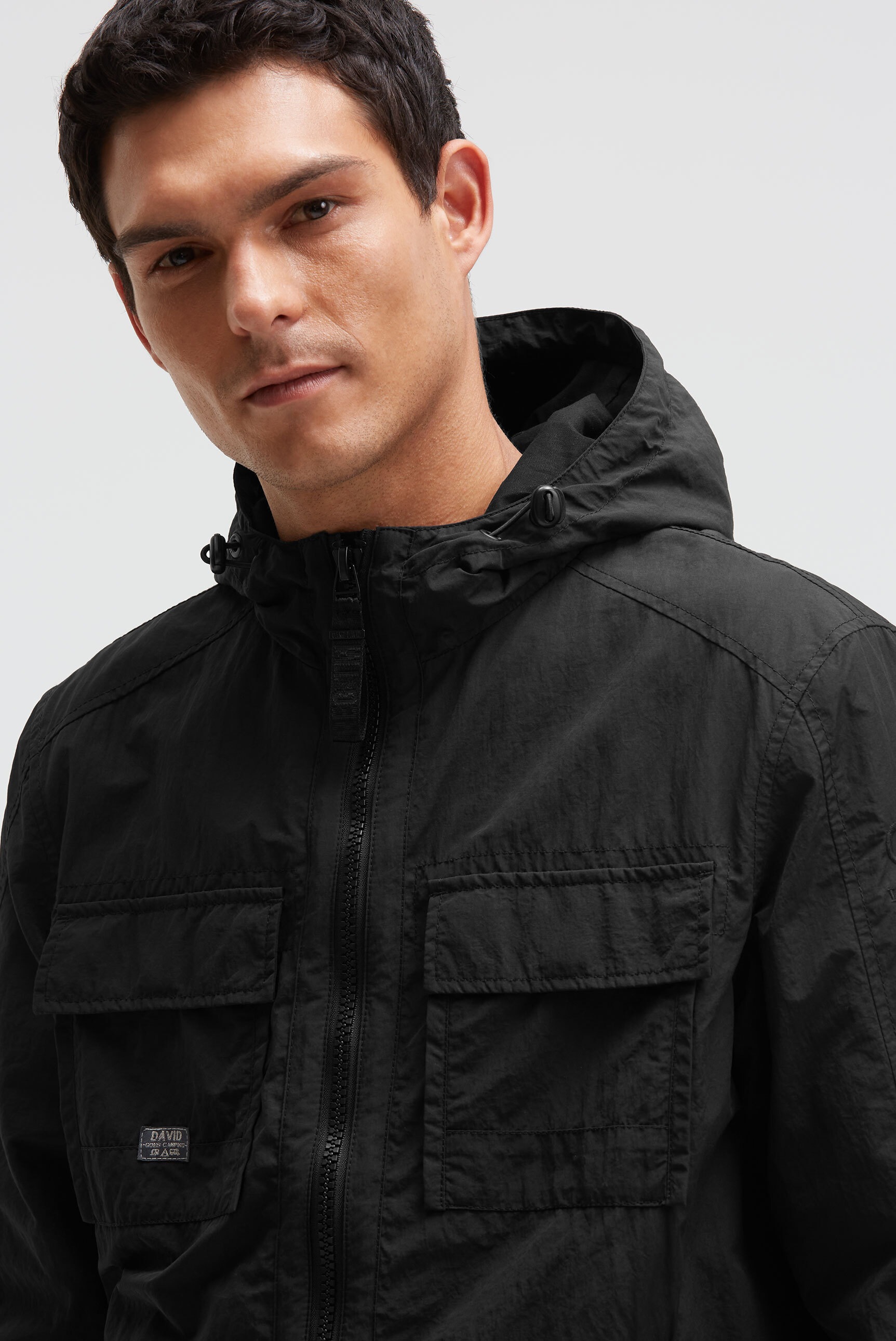 Blouson CAMP DAVID, Herren, Gr. L, schwarz, Web, Material: 74% Polyamid, 26% Baumwolle, Futter Rumpf: 100% Baumwolle, Futter Ärmel: 100% Polyester, unifarben, regular fit normal, eingesetzt Rippbündchen, Jacken Blouson, mit Rippbündchen im Ärmel 3