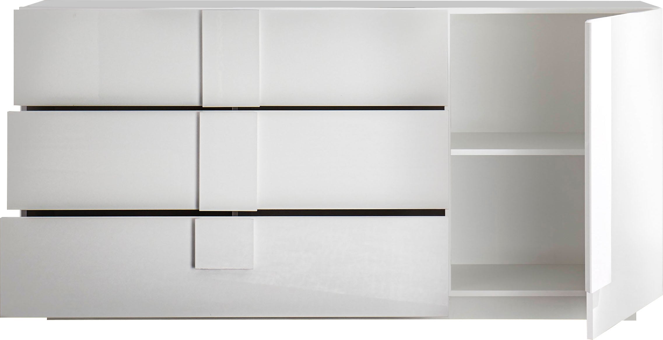 INOSIGN Sideboard »Jupiter, Breite 181 cm, Kommode mit 1 Tür Softclosing, 3 Schubkästen«, viel Stauraum, moderne Griffblenden, FSC®