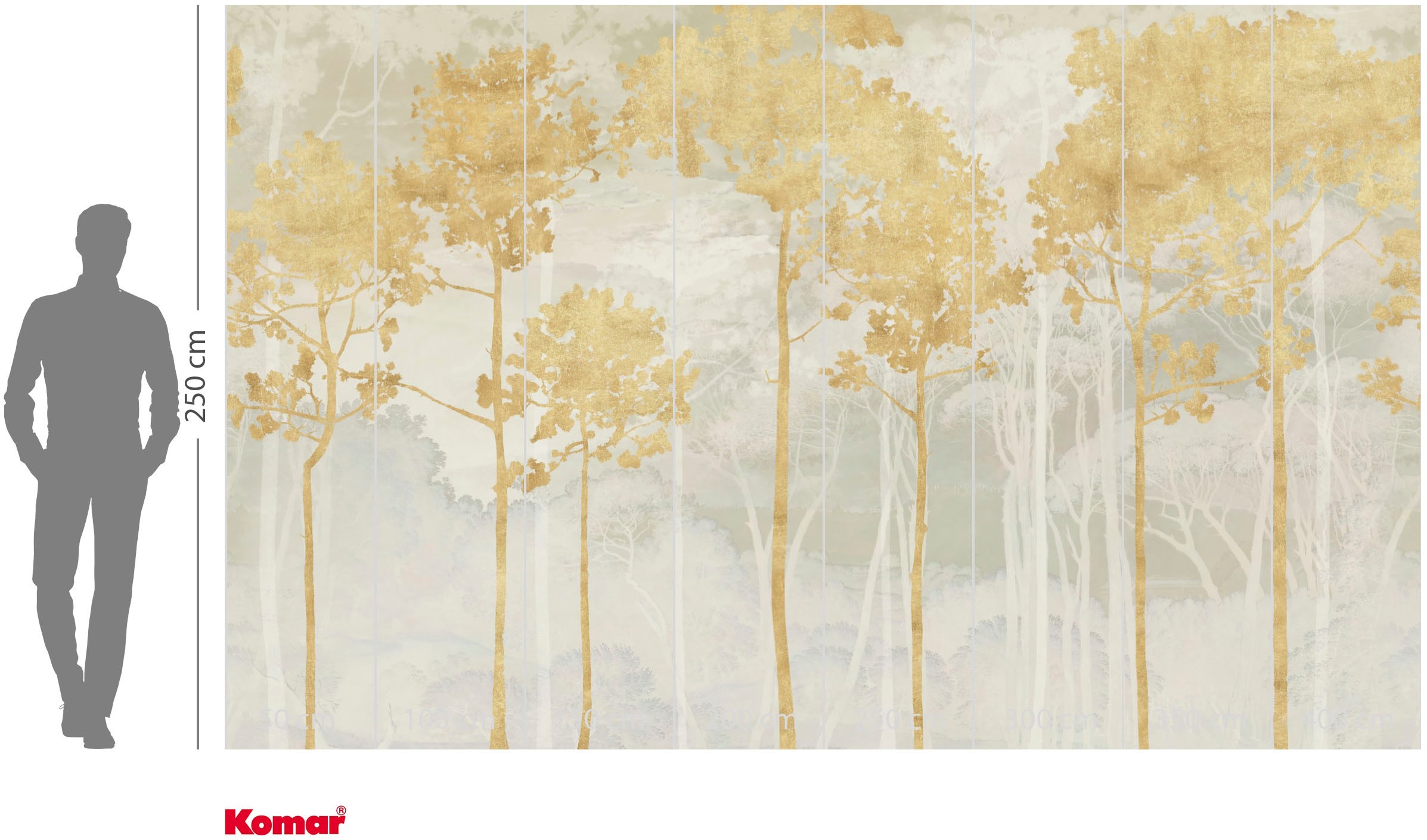 Komar Fototapete »Vlies Fototapete - Golden Pines - Größe 400 x 250 cm« Motiv | bedruckt glatt