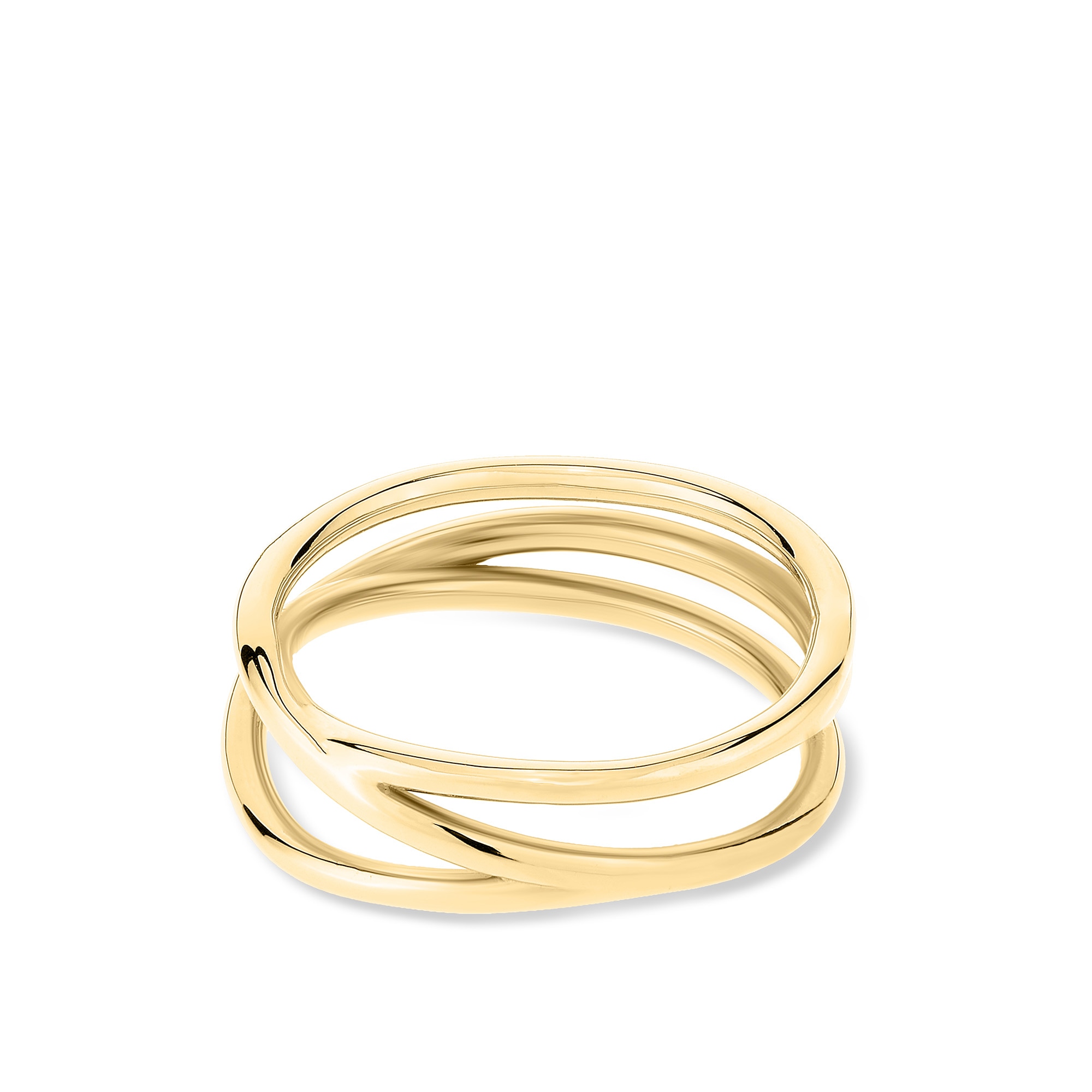 Fingerring LIEBESKIND BERLIN "Schmuck Geschenk Edelstahl Ring The Melting Organic" Gr. 58, gold (gelbgoldfarben), Fingerringe, Damen, 58, Edelstahl, 8mm, Fingerring