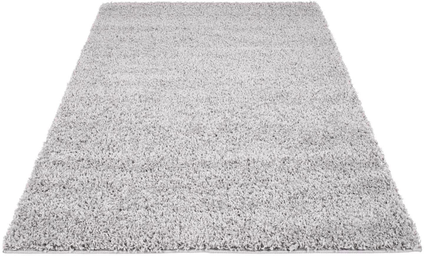 Carpet City Hochflor-Teppich "Shaggi uni 500" rechteckig 30 mm Höhe Läufer, günstig online kaufen