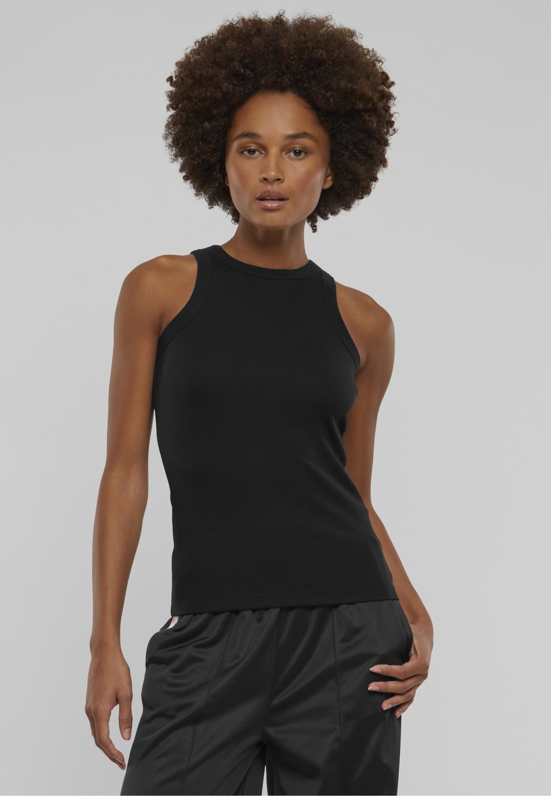 URBAN CLASSICS Tanktop "Urban Classics Damen Ladies Racer Back Rib Top" günstig online kaufen