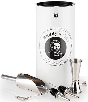 Buddys Cocktail-Set "Buddy´s Bar", (Set, 5 tlg.), Gin-Tonic Medium Set, Bar Equipment, lebensmittelecht