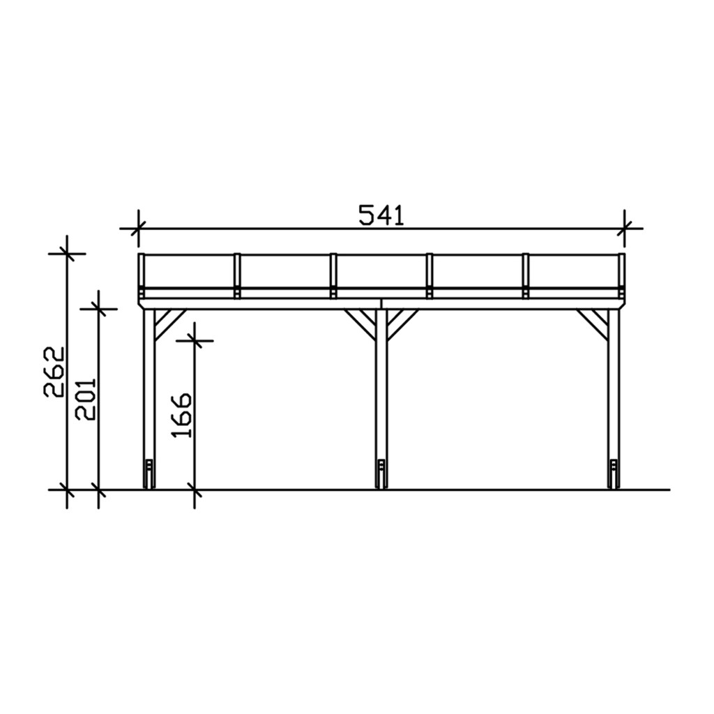 Skanholz Anlehncarport »Vogtland«, Leimholz-Nordisches Fichtenholz, 276 cm, hellbraun