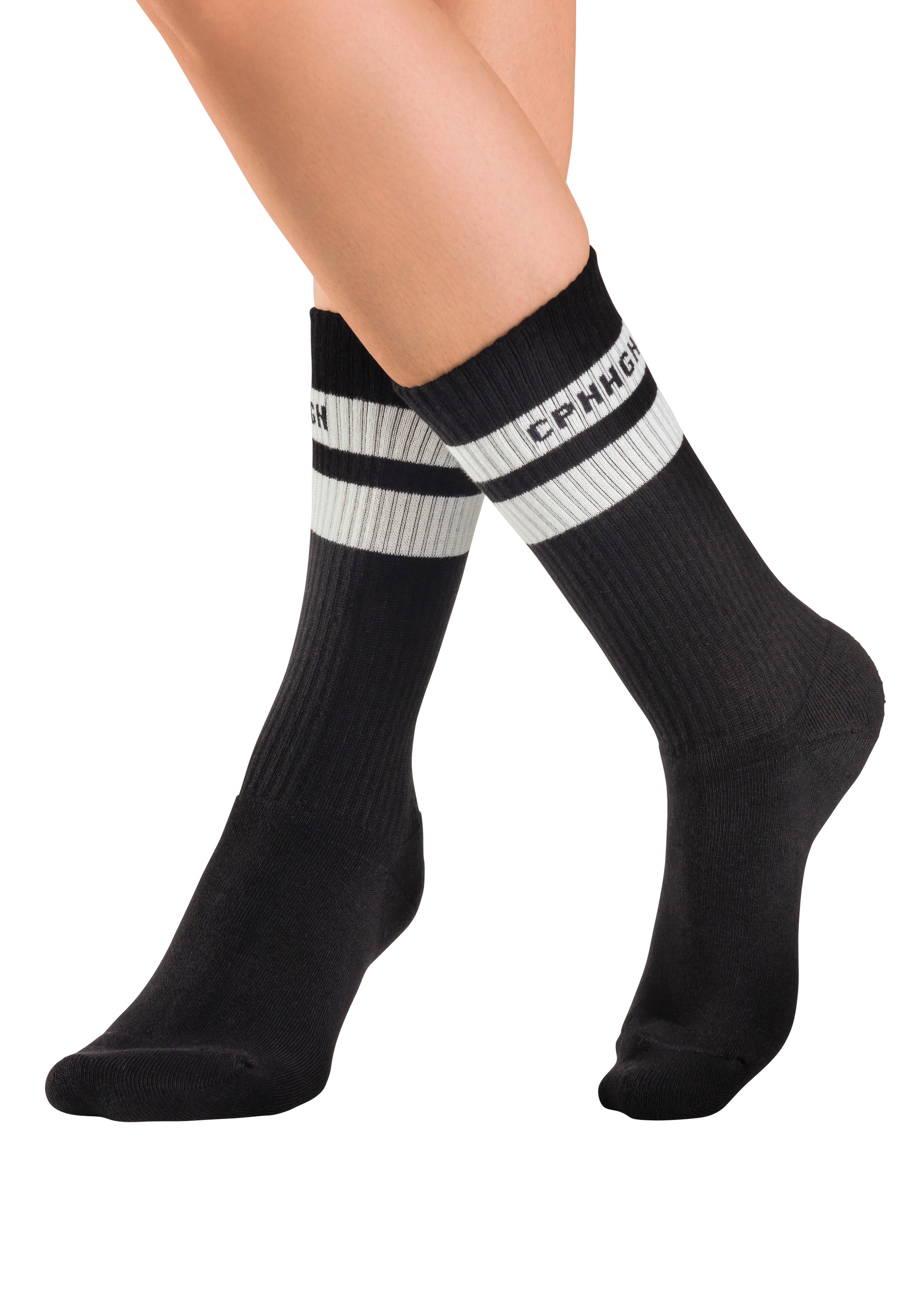 Thumbnail - Copenhagen Studios Tennissocken Packung, 3 Paar tlg. mit Streifendesign und Vollfrottee