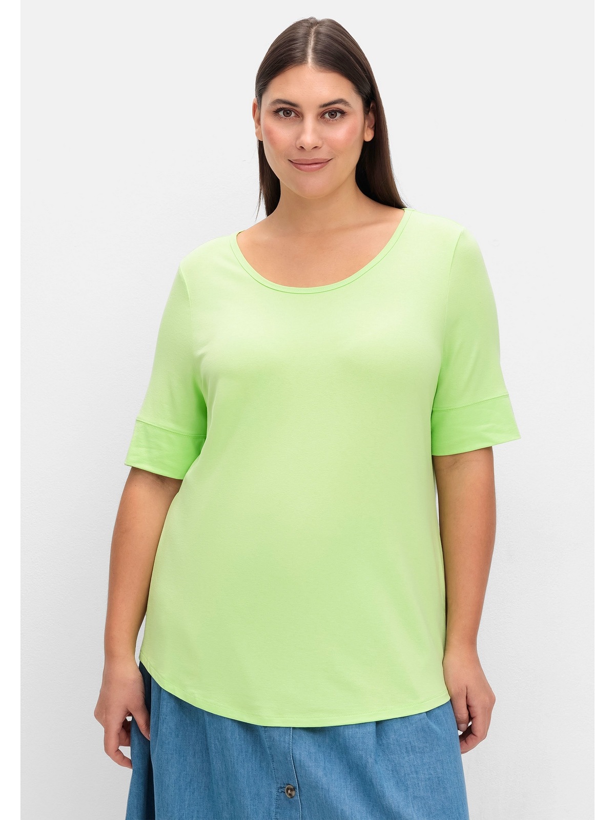 Sheego Rundhalsshirt "Große Größen", aus weichem Viskose-Jersey günstig online kaufen