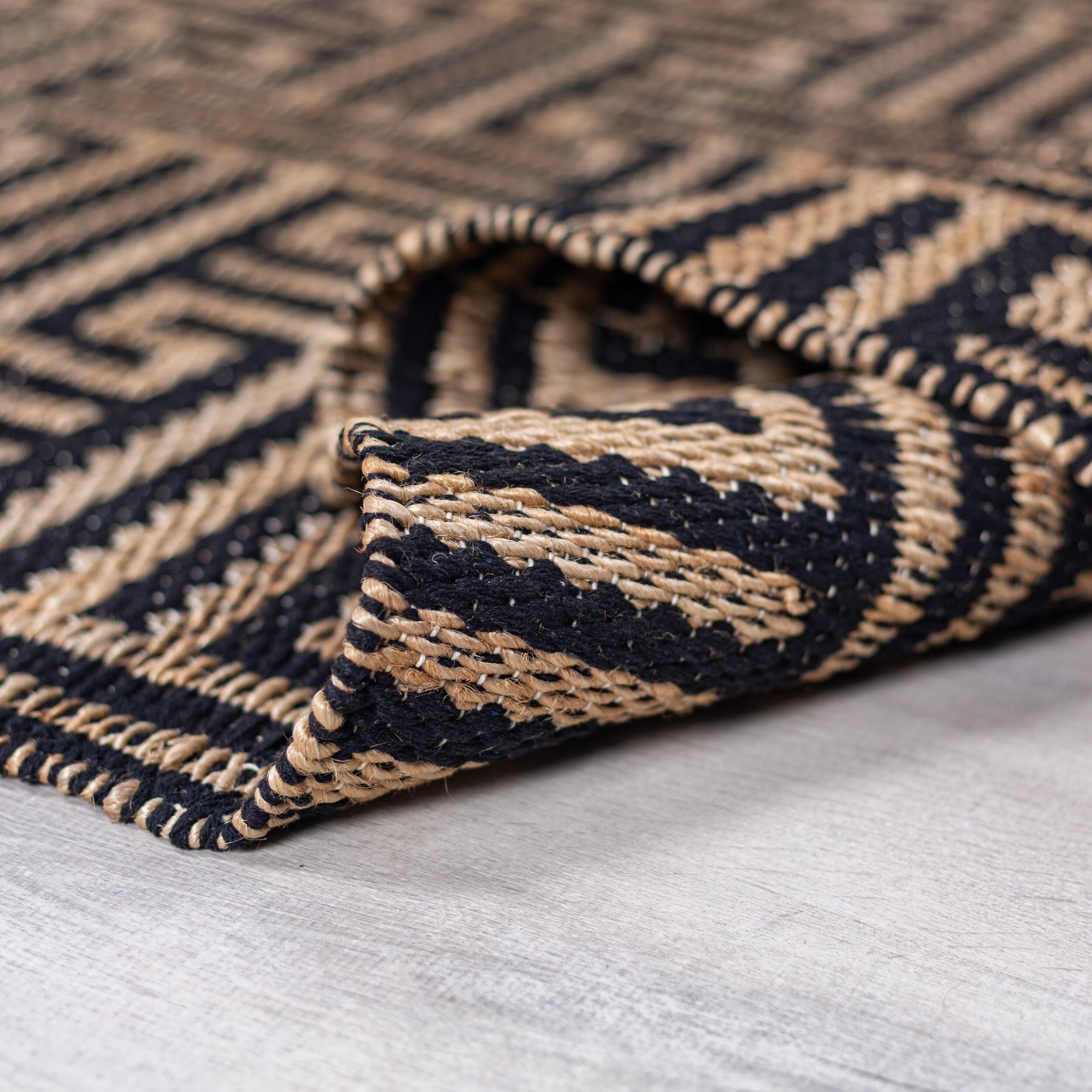 Thumbnail - FLAIR RUGS Teppich "Meander Jute" rechteckig mit griechischem Muster