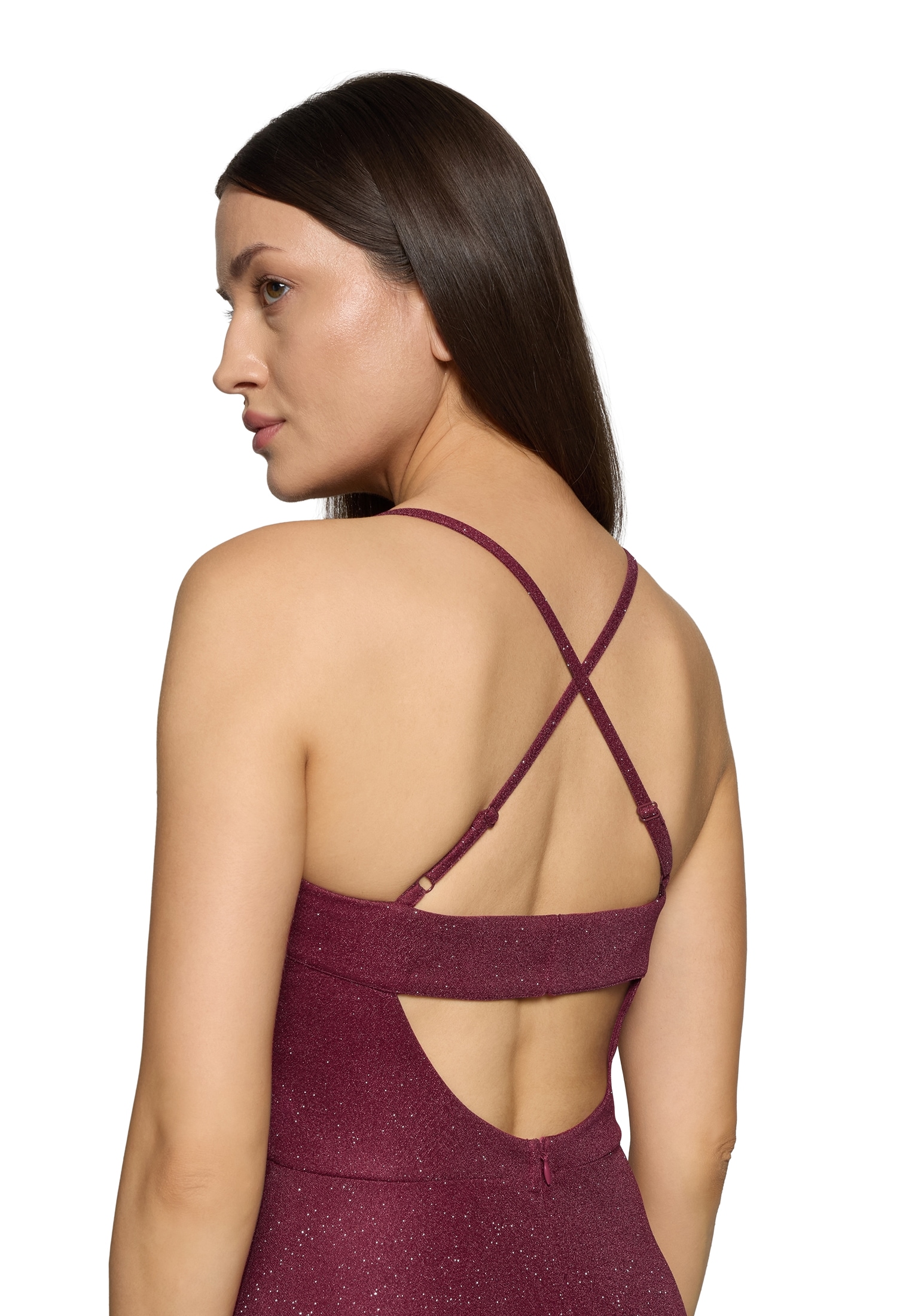 Vera Mont Abendkleid »Damen mit Wasserfallausschnitt« Ohne Tasche Glitzer