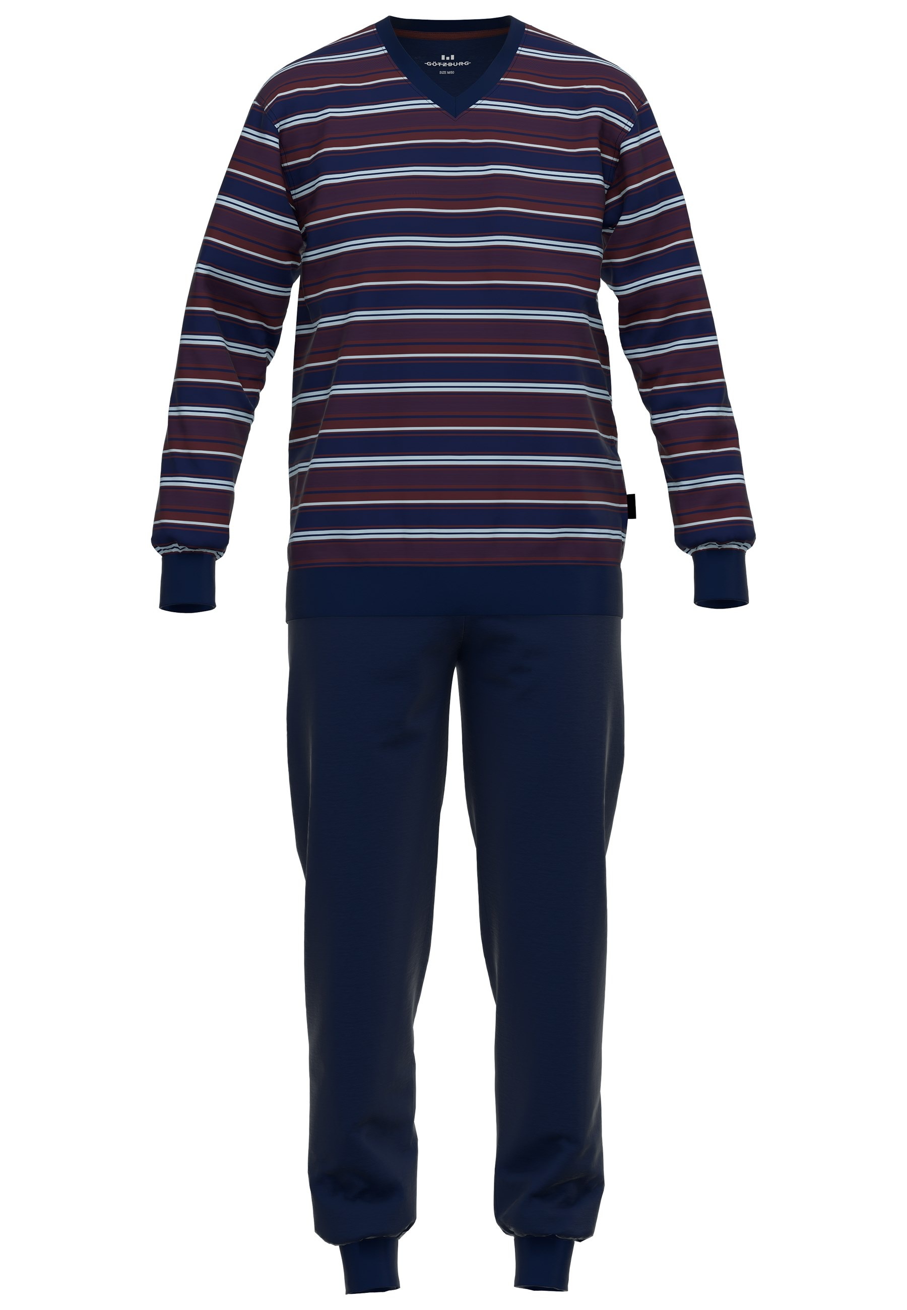 GÖTZBURG Pyjama, (2 tlg.), V-Ausschnitt, Langarm günstig online kaufen