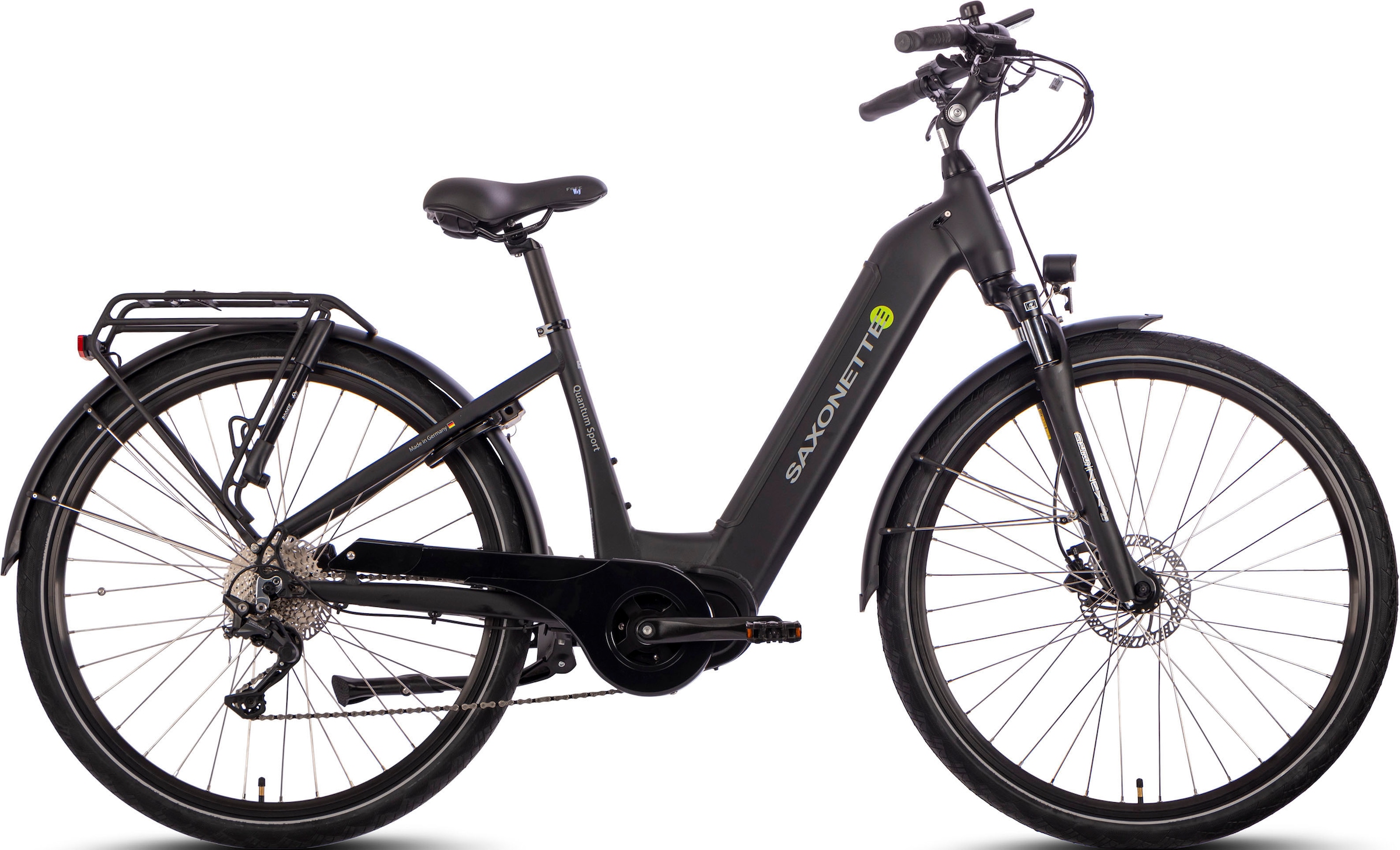 SAXONETTE E-Bike "Quantum Sport Wave", 10 Gang, Shimano, Mittelmotor 250 W, Pedelec, Elektrofahrrad für Damen u. Herren