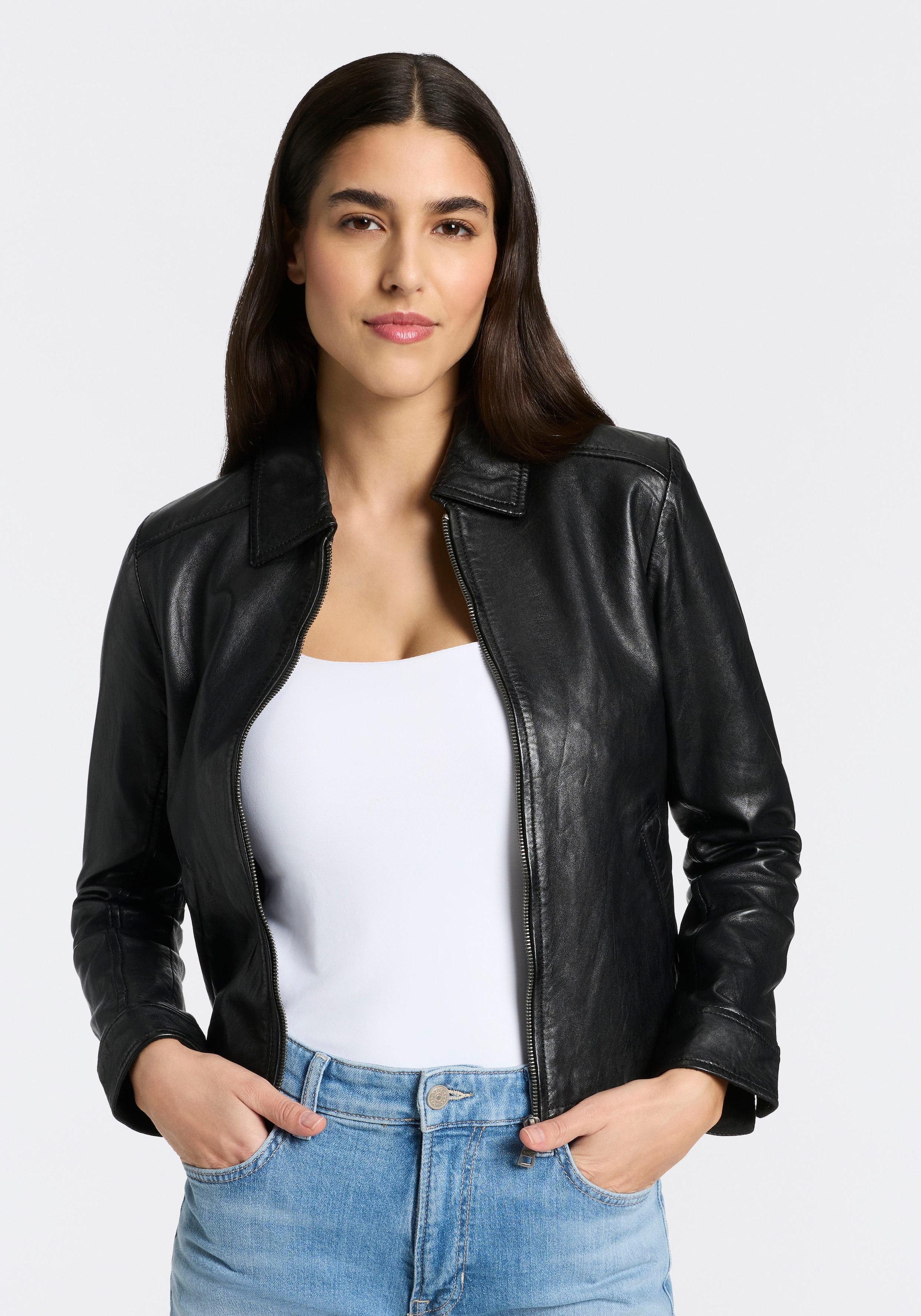 Mauritius Lederjacke »MWZimonna OT« mit Umlegekragen