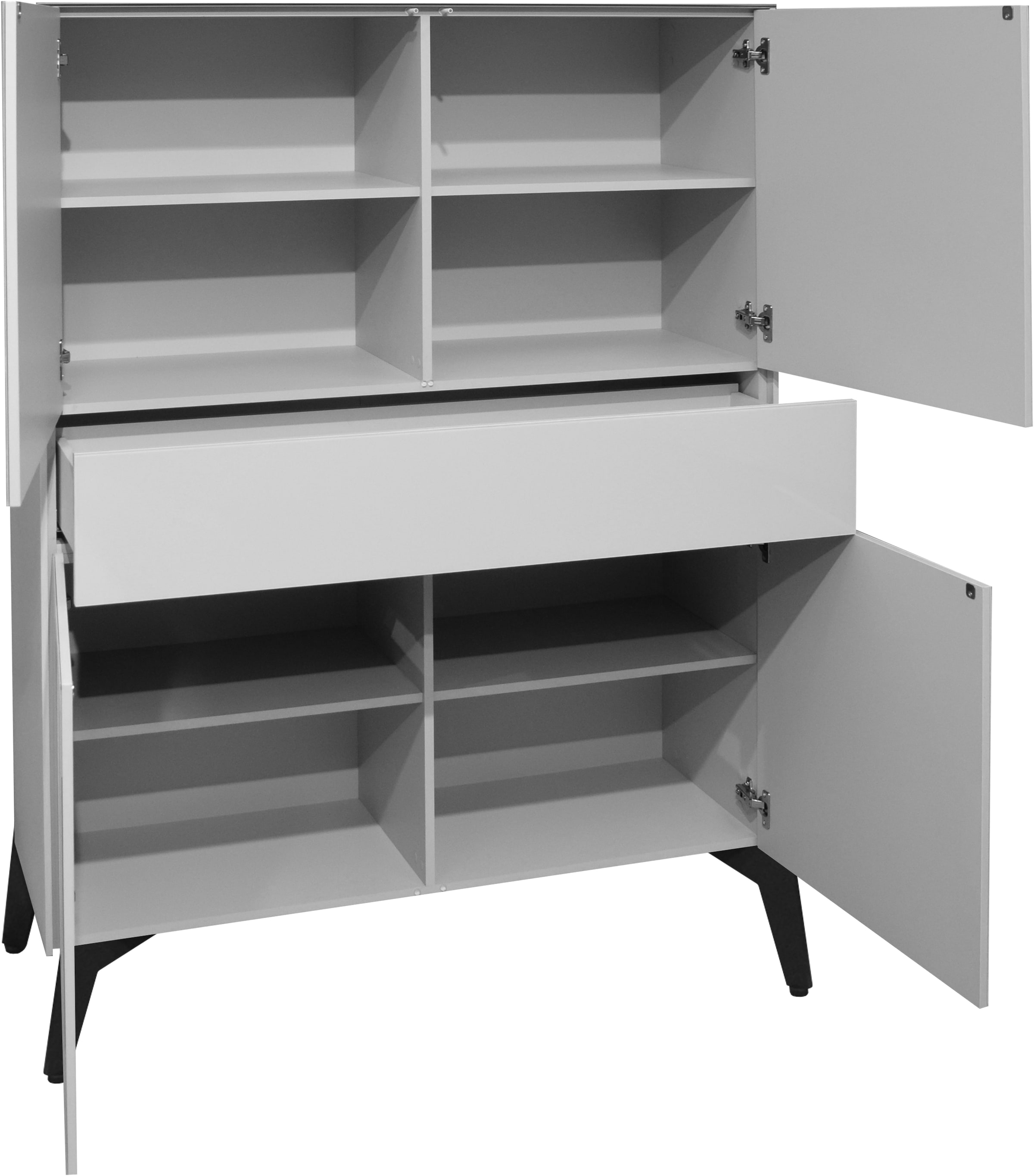 Mäusbacher Highboard »Imola TOPSELLER!«, (OTTOs Choice), Mäusbacher Highboard, Breite 121 cm, mit Glasfront und Glasoberplatte