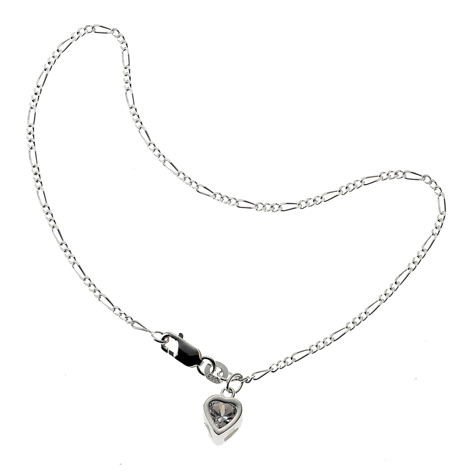 Fußkette | online kaufen Silber Zirkonia«, Zeeme Fußkette »925/- BAUR Herz Sterling