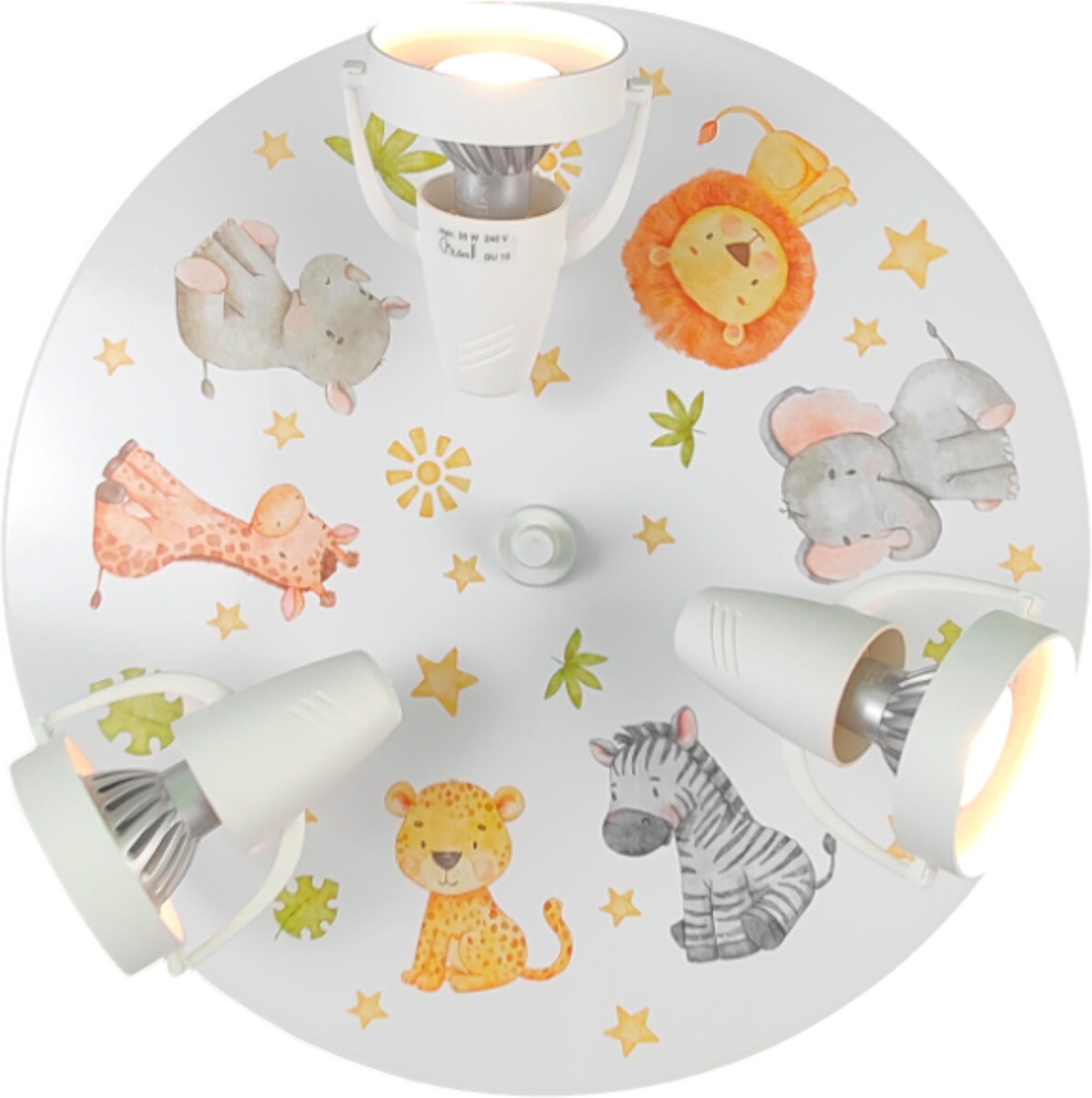 niermann Deckenleuchte »Kinderlampe mit Motiv "Little Safari", Strahler für Kinderzimmer« GU10 1 Stk. 3 schwenk- und drehbare Strahler, Made in Germany