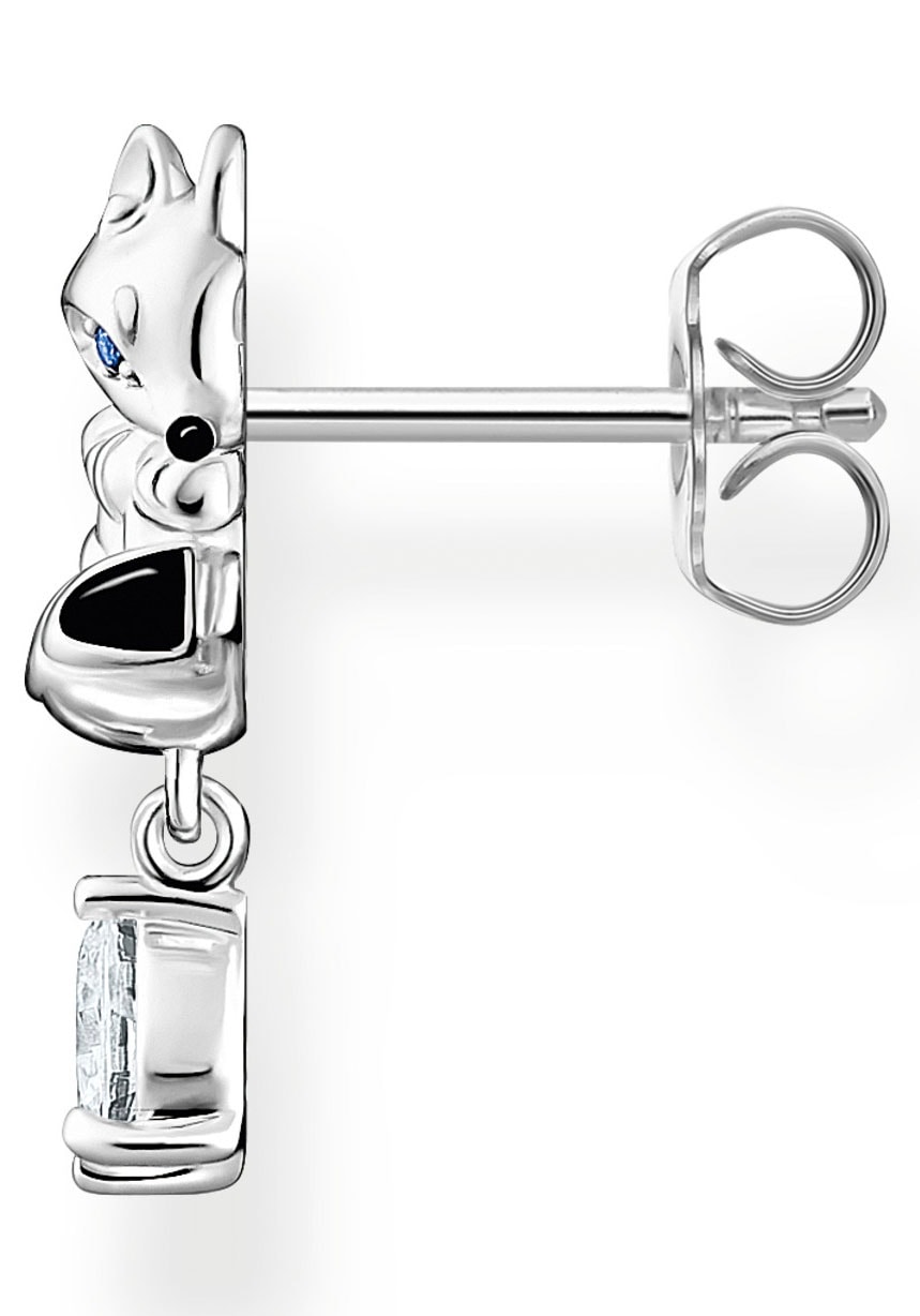 THOMAS SABO Single-Ohrstecker »Fuchs mit weißem Stein, H2257-041-7« mit Zirkonia (synth.)