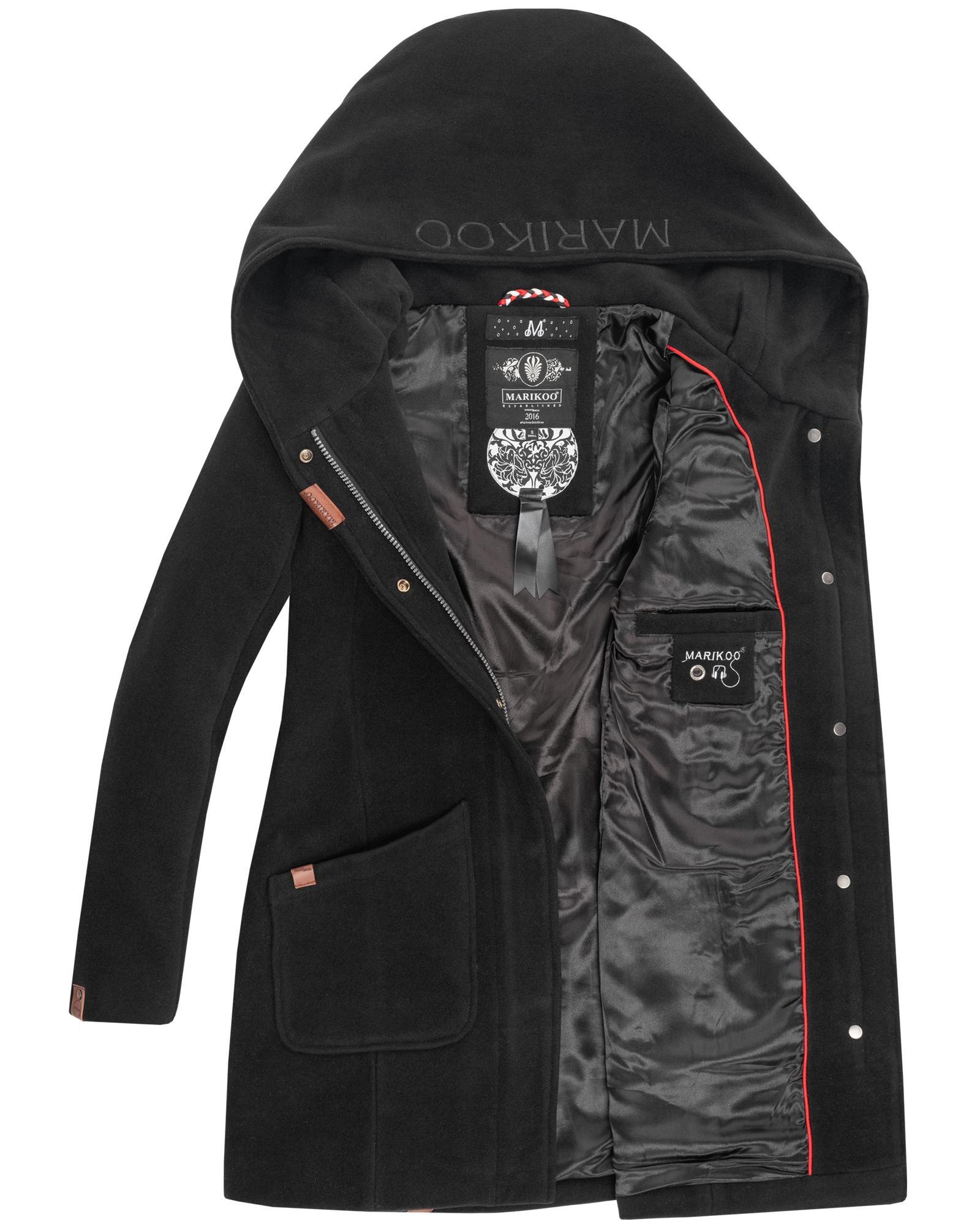 Marikoo Maikoo Damen Wintermantel Schwarz XL 3