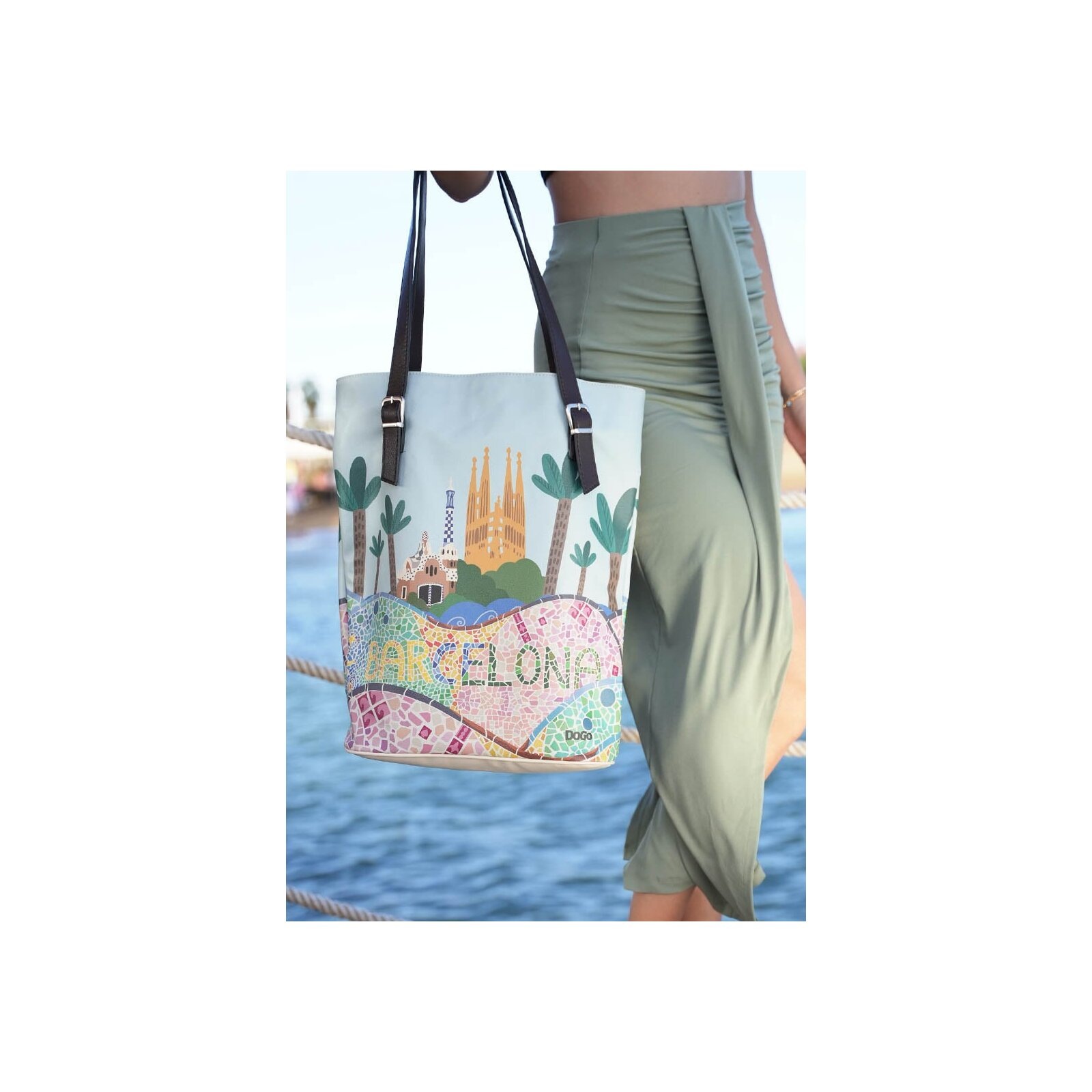 DOGO Umhängetasche »Tallbags The Mosaics Of Barcelona Damen Handtaschen (Fashion) /«, Vegan