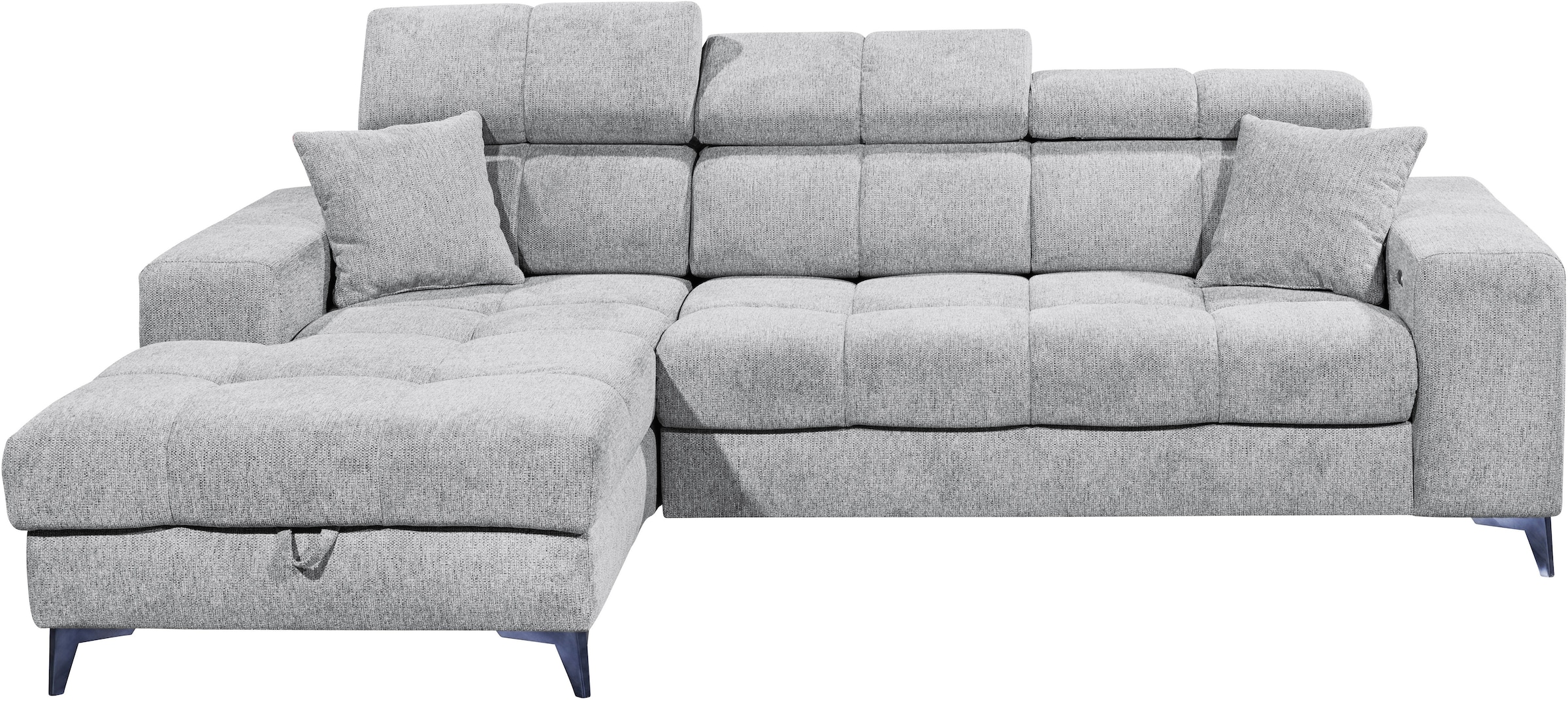 ED EXCITING DESIGN Ecksofa »Sydney L-Form«, (2 St.), frei im Raum stellbar, mit Bettkasten, inkl. Kopfteilverstellung