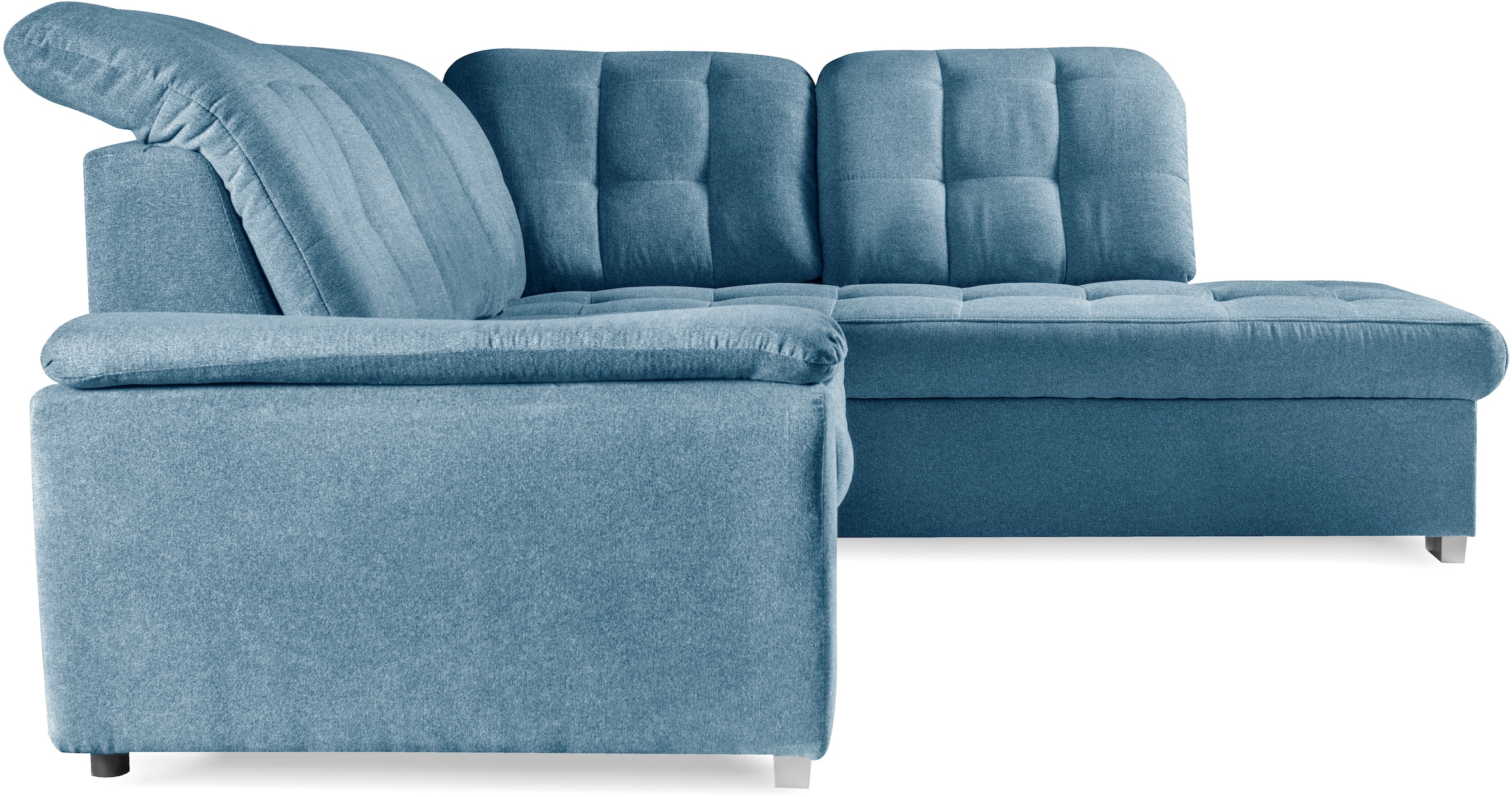WERK2 Ecksofa »Brindisi, bequem und komfortabel, L-Form«, mit verstellbaren Kopfteilen, Bettfunktion & Bettkasten