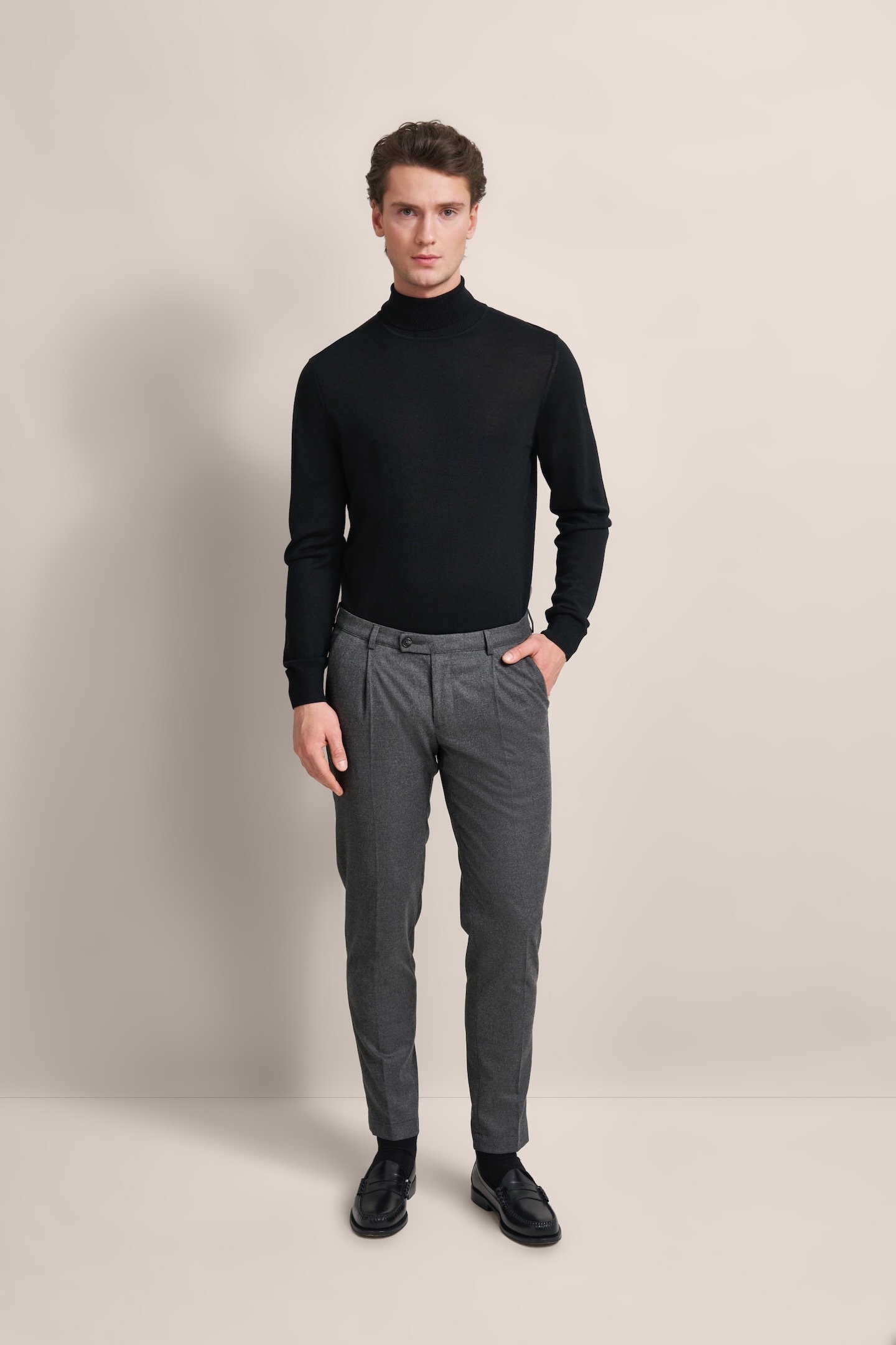 bugatti Bundfaltenhose, mit Modern-Flanell-Soft-Touch