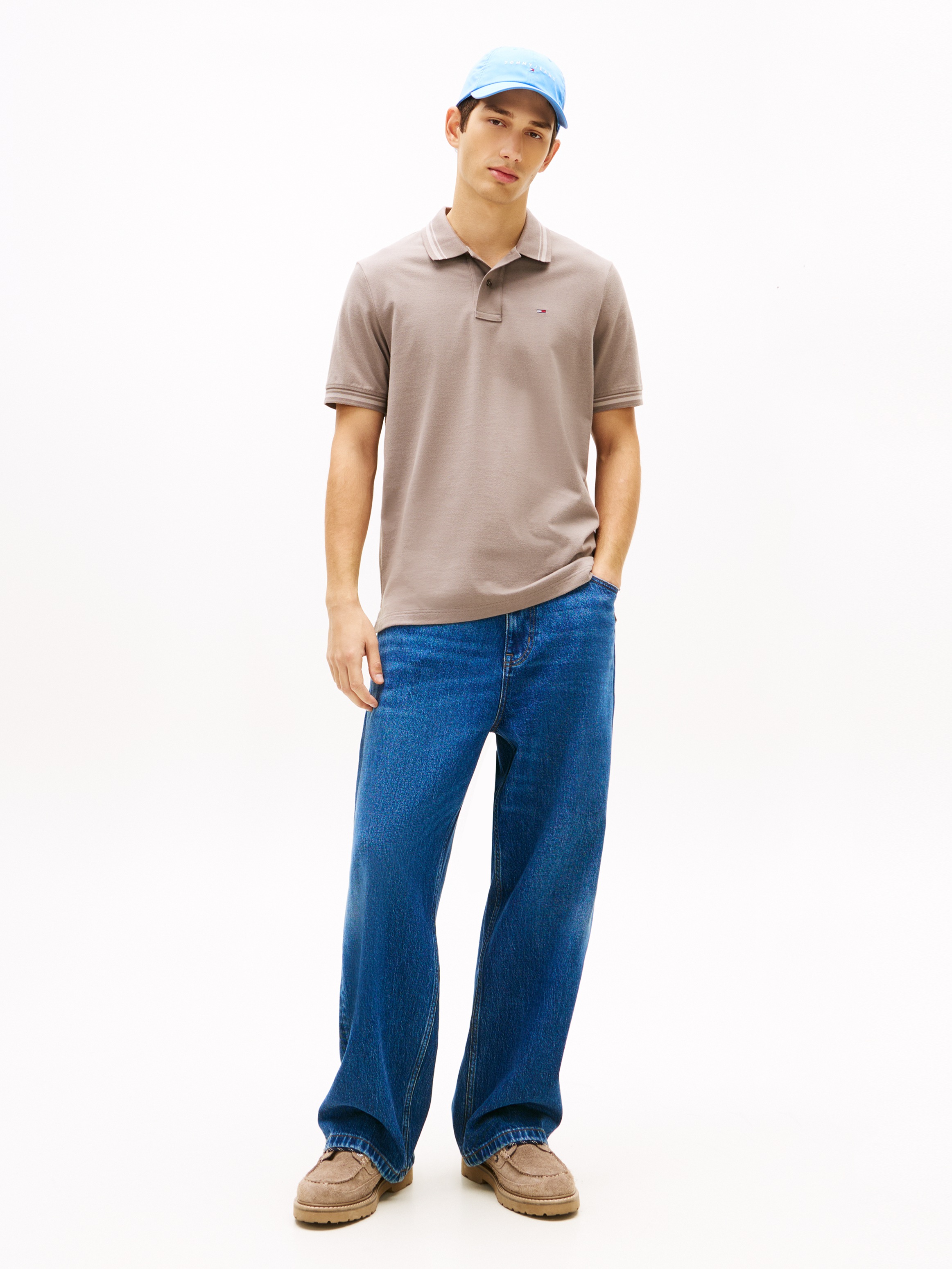 Poloshirt TOMMY JEANS "TJM REGULAR TIPPED", Herren, Gr. XL, ivy mink, Jersey, Obermaterial: 100% Baumwolle, unifarben, regular fit normal, Rundhals, eingesetzt angesetztes Bündchen, Shirts, Regular fit mit Polokragen 2