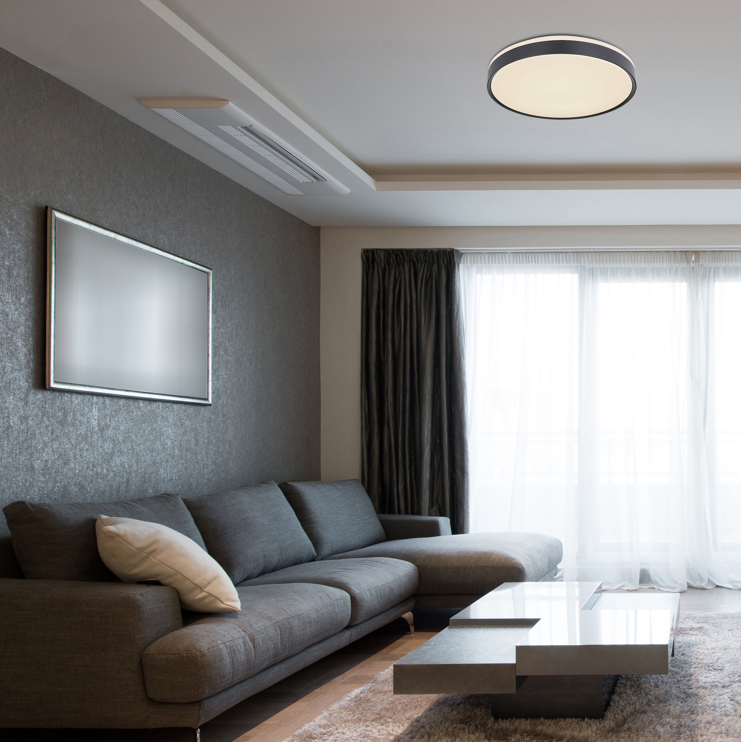 GLOBO LIGHTING LED Deckenleuchte »SONNY«, Leuchtmittel LED-Modul | LED fest integriert, Deckenlampe/rund/Wohnzimmer/Schlafzimmer/modern