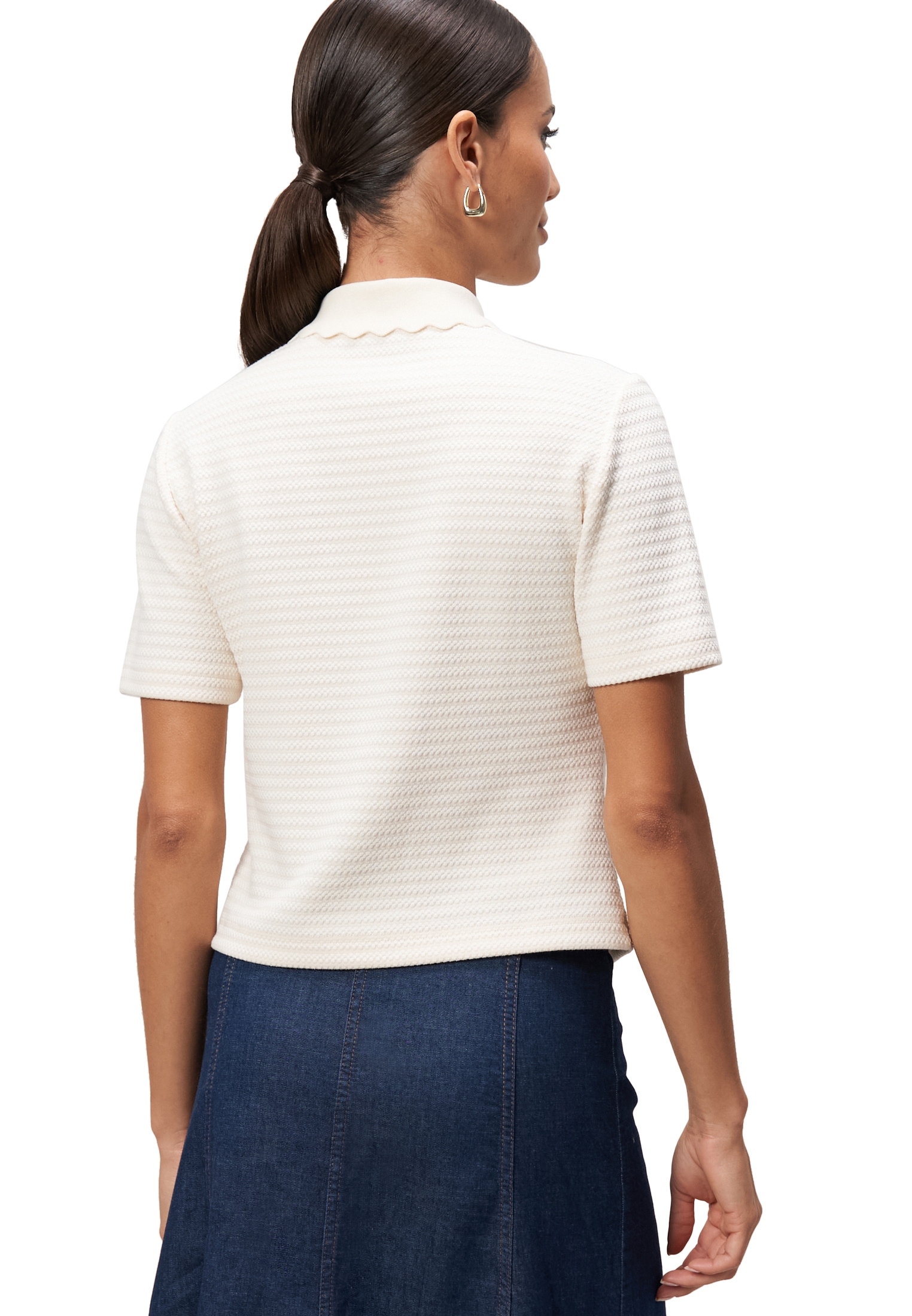 Zero Kurzarmshirt »zero Strick-Poloshirt mit Knopfleiste«, (1 tlg.), Knopfleiste