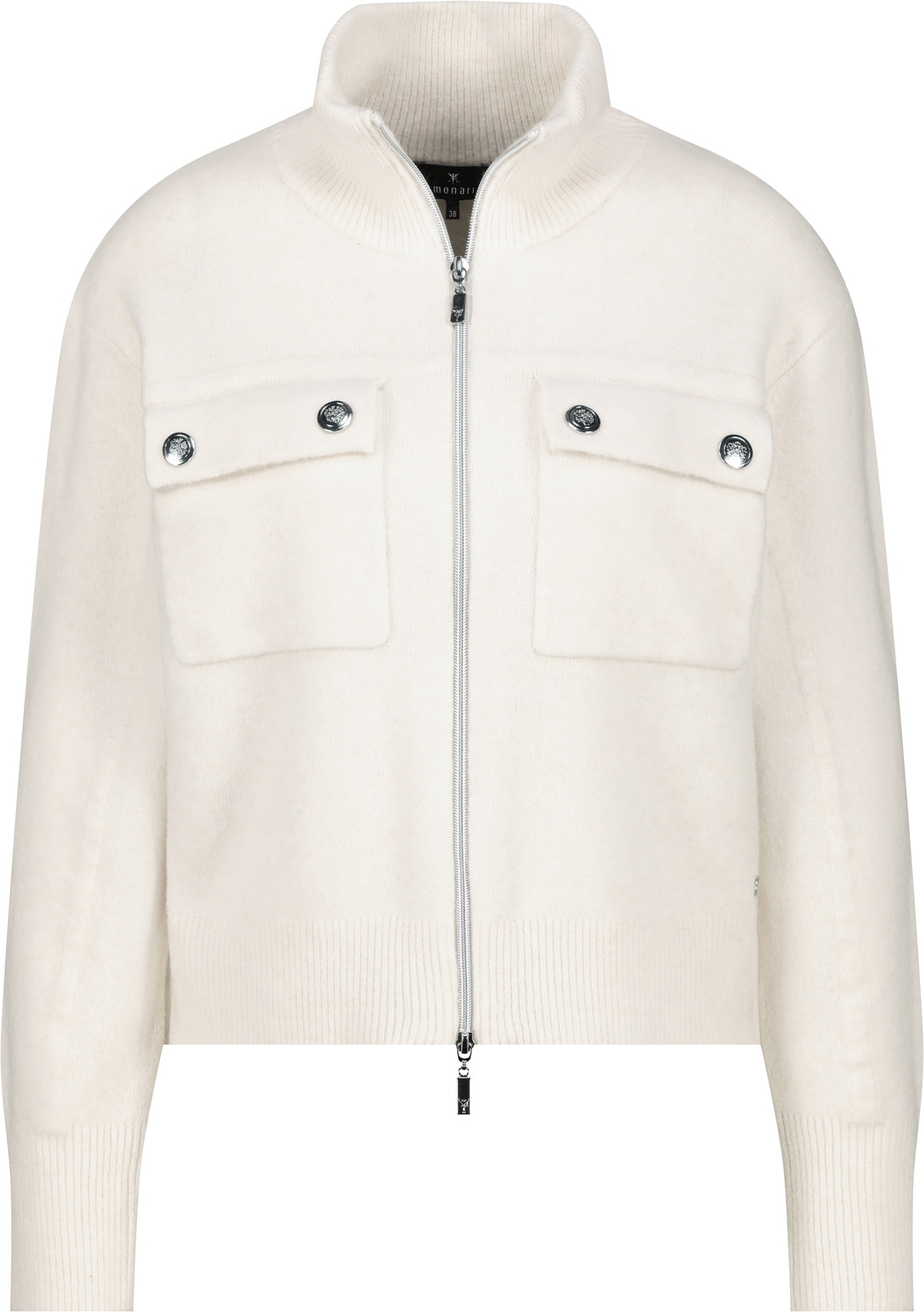 Monari Strickjacke »Jacke Strickjacke« Körpernahe Passform mit Stehkragen