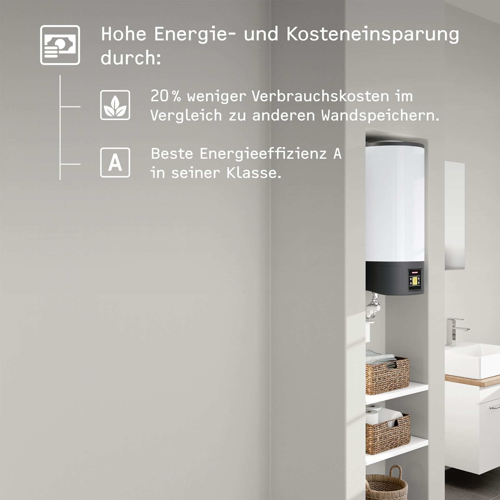 STIEBEL ELTRON Wandspeicher »EW-V 36 ECO«, LC-Display, geringer Bereitschaftsenergieverbrauch, druckfest