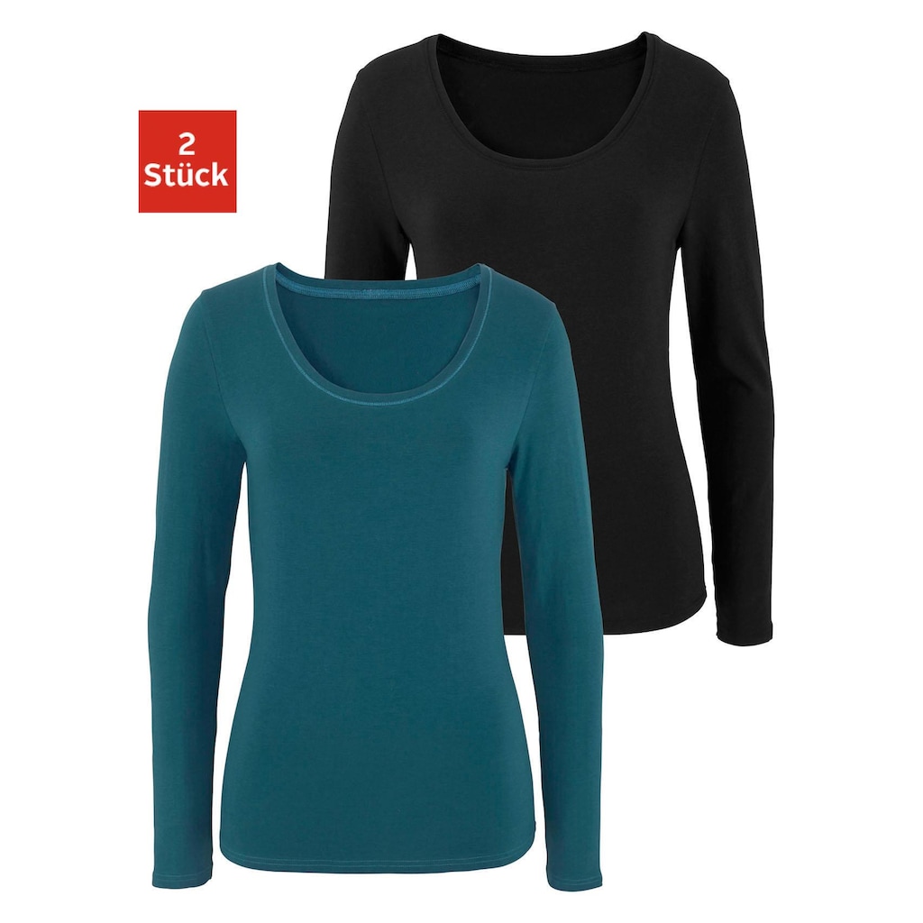 Vivance Langarmshirt, (2er-Pack)