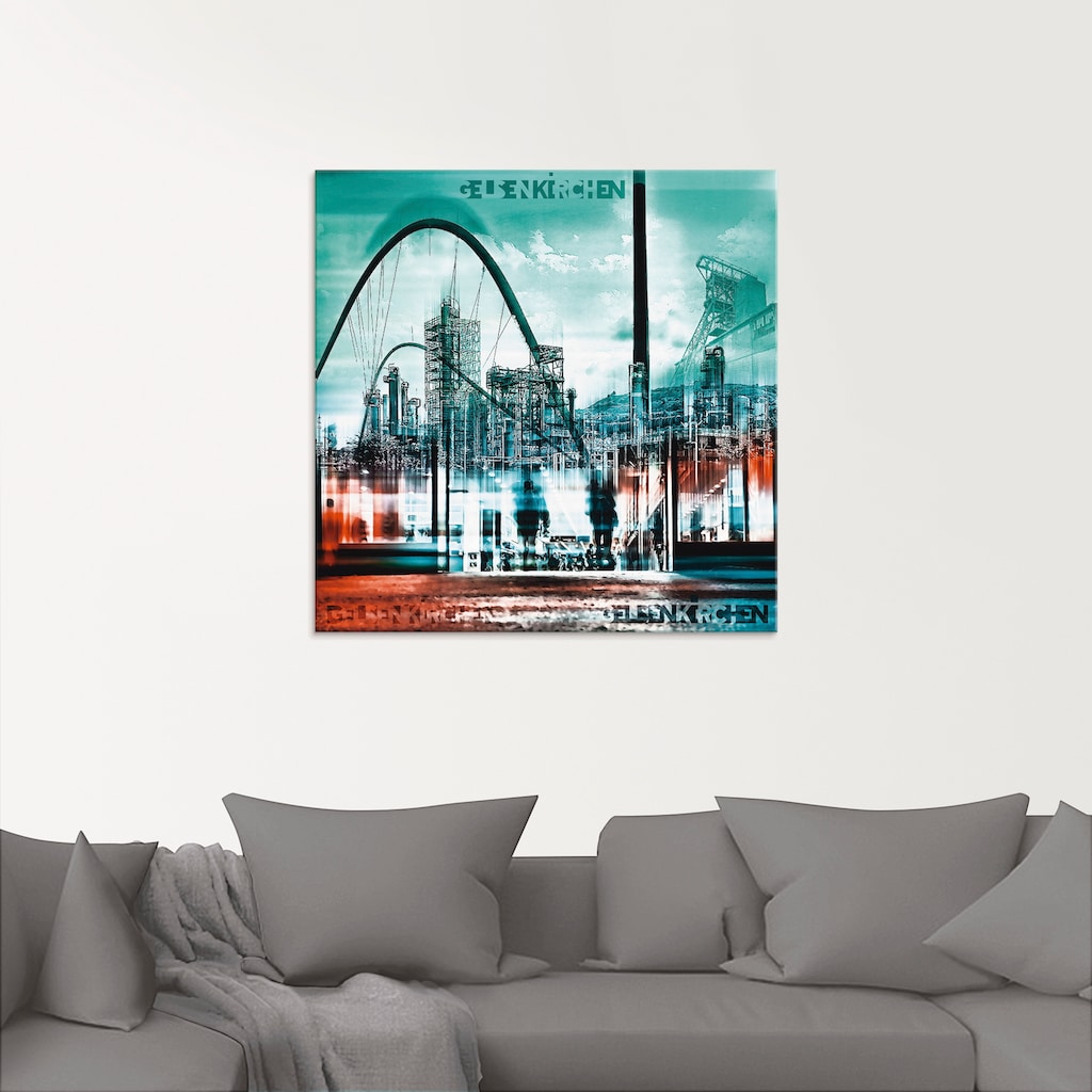 Artland Glasbild »Gelsenkirchen Skyline Collage 02«, Deutschland, (1 St.)