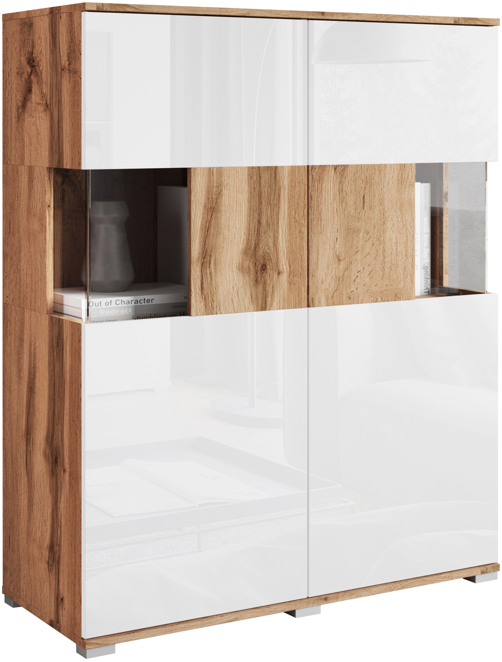 INOSIGN Highboard "Kenia", Modernes Highboard mit Glastüren, Breite 100 cm günstig online kaufen