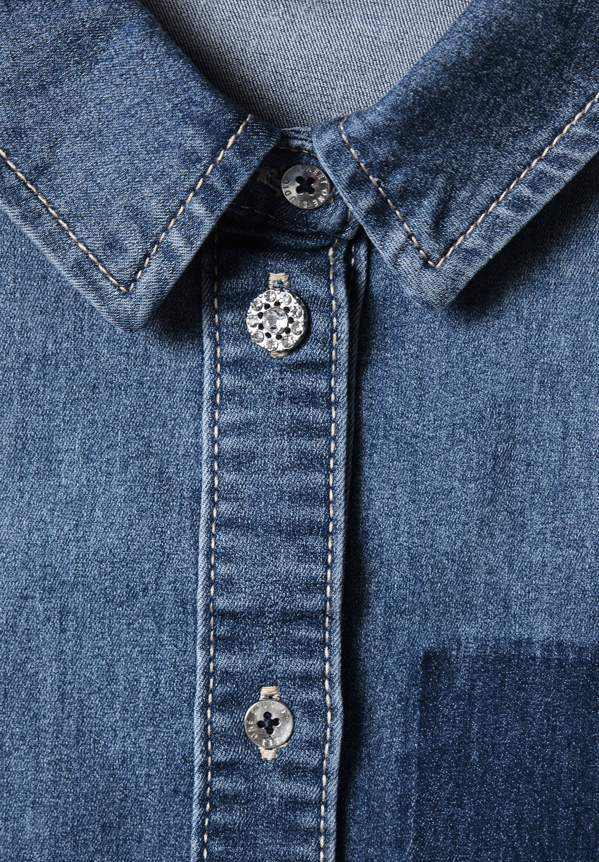 STREET ONE STUDIO Jeansbluse mit Brusttasche