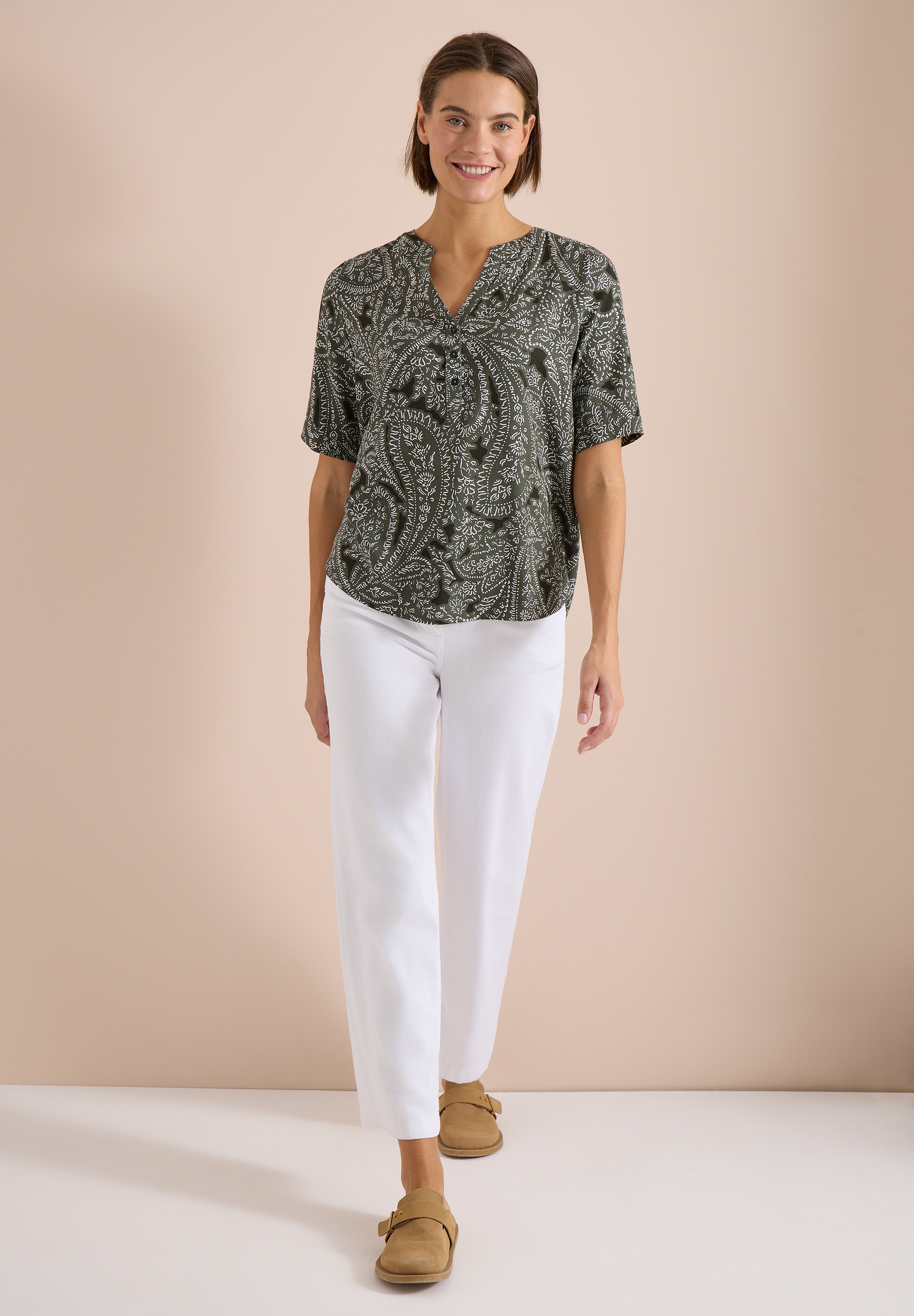 Cecil Kurzarmbluse aus softer Viskose