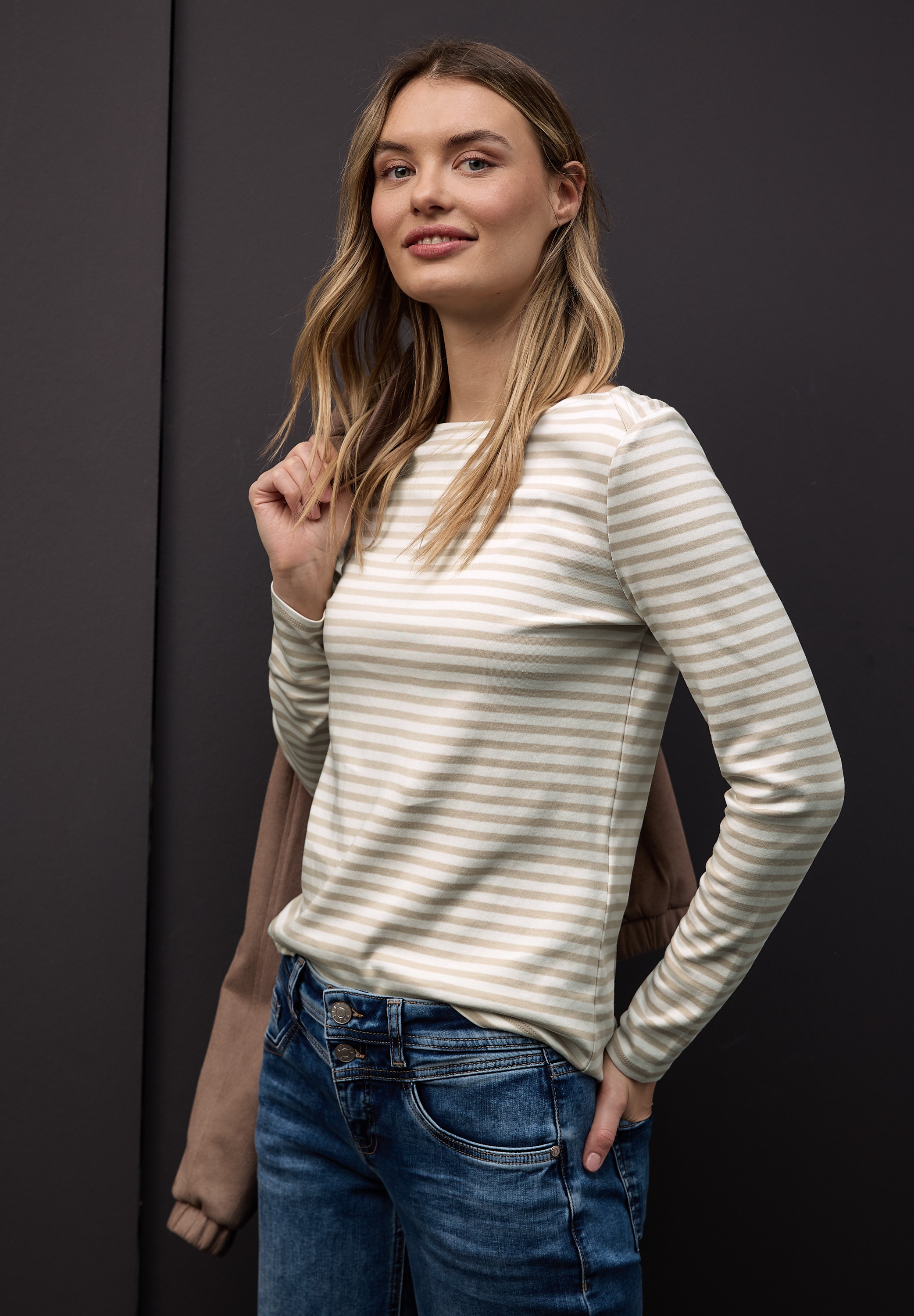 STREET ONE Langarmshirt in Streifen-Optik