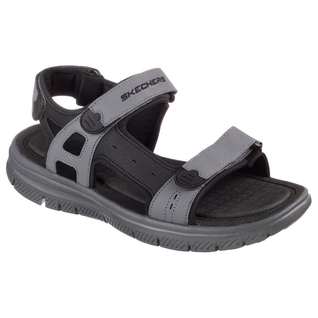 Marken Skechers Skechers Sandale »FLEX ADVANTIAGE S UPWELL«, mit drei Klettverschlüssen grau-schwarz
