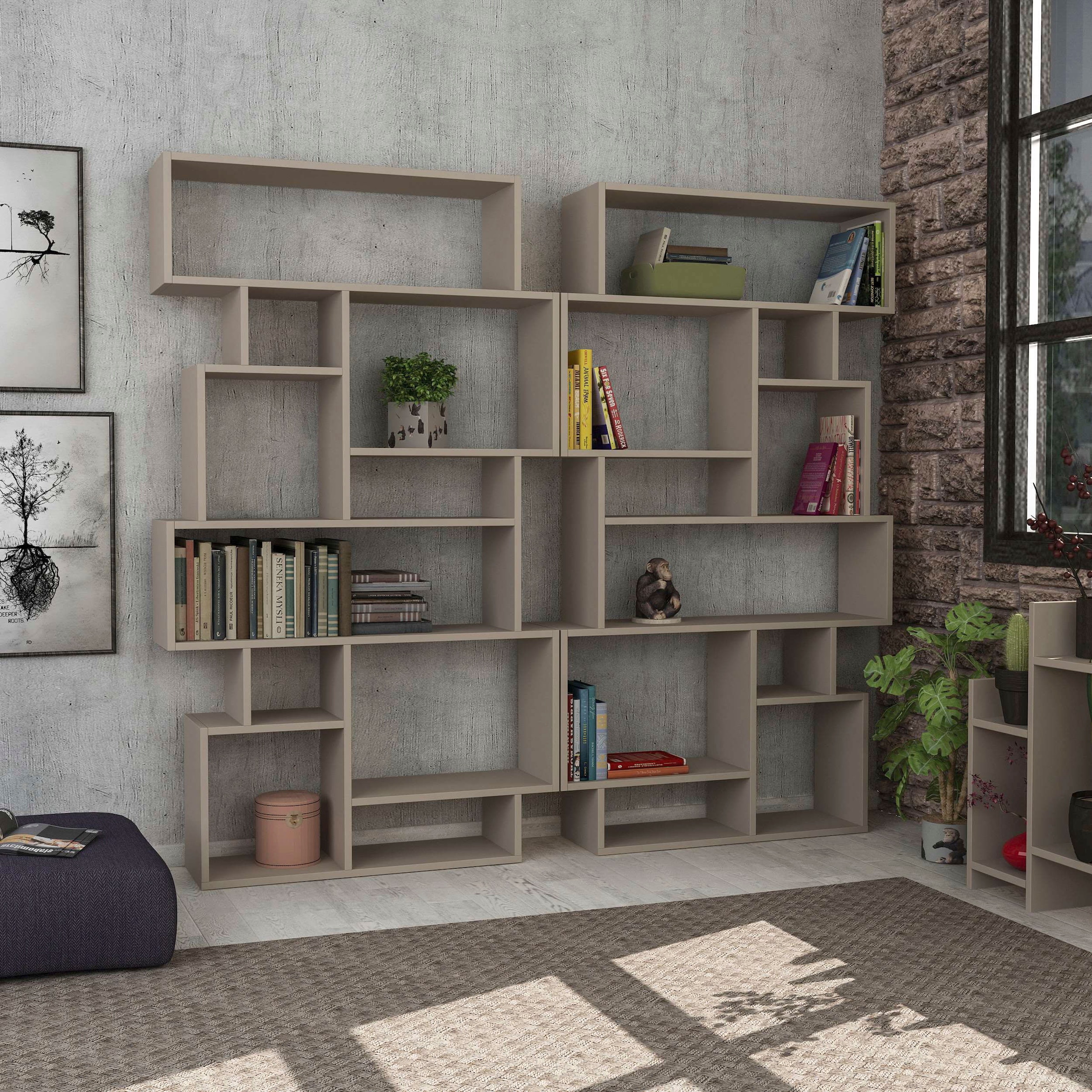 Decortie Bücherregal »Karmato Bücherregal«, (Packung), Leichte Montage, Lagerung, Platzsparend