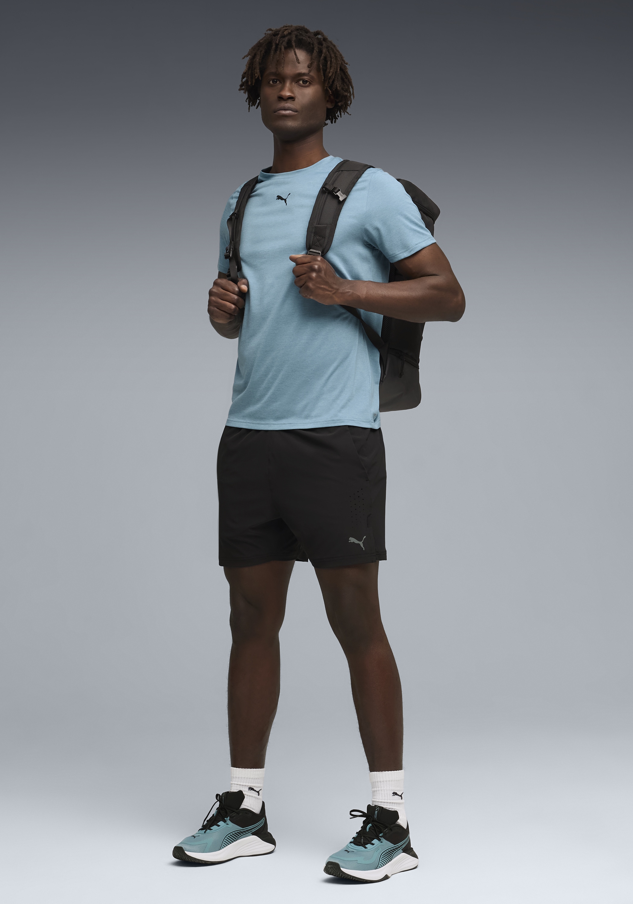PUMA Trainingsshirt »M TAD ESSENTIALS HEATHER CAT TEE (CF SMALL CAT)« Basic-T-Shirt, Kurzarm, für Sportmode