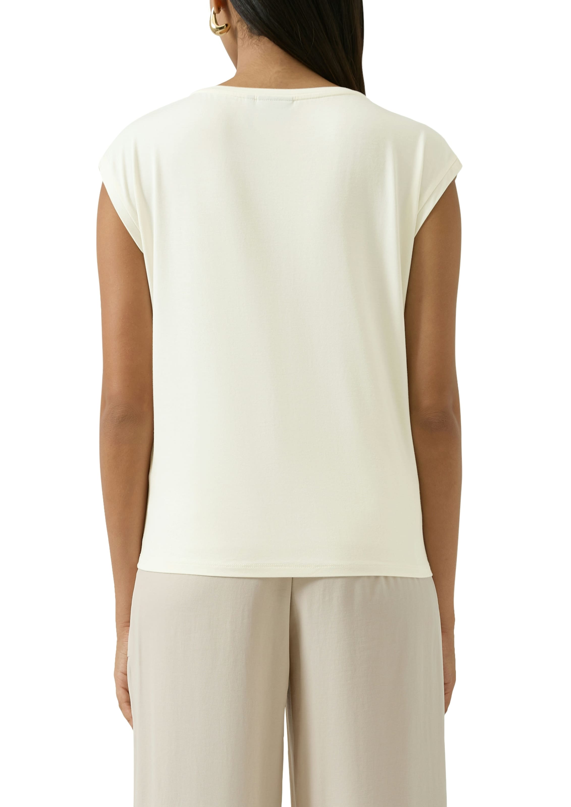 s.Oliver BLACK LABEL Paillettenshirt mit floralen Applikationen, pflegeleicht, taillierte Passform